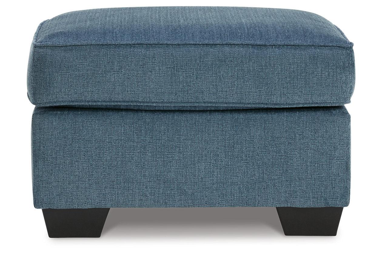 Cashton Blue Chair and Ottoman - Image 2