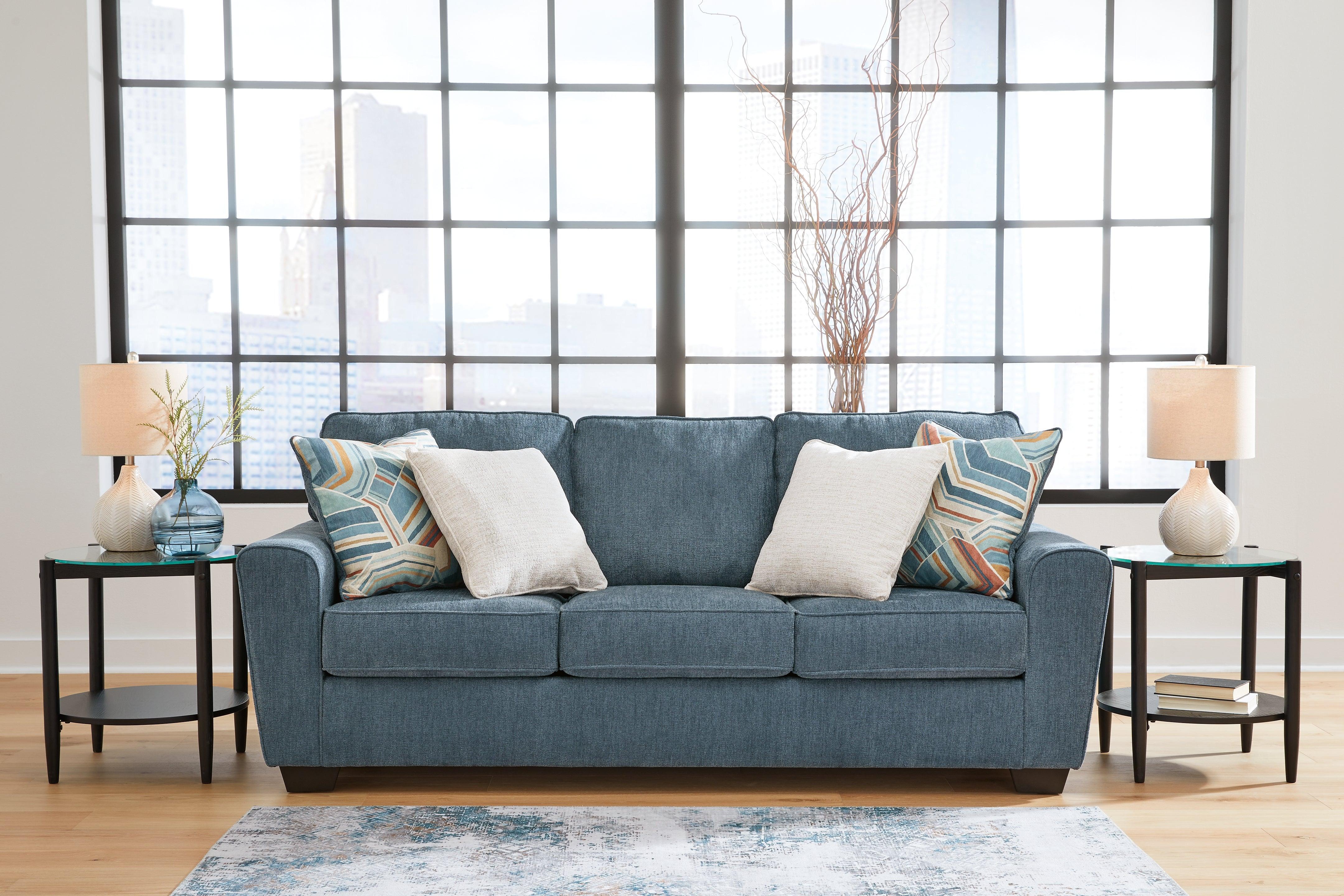 Cashton Blue Queen Sofa Sleeper - Image 6