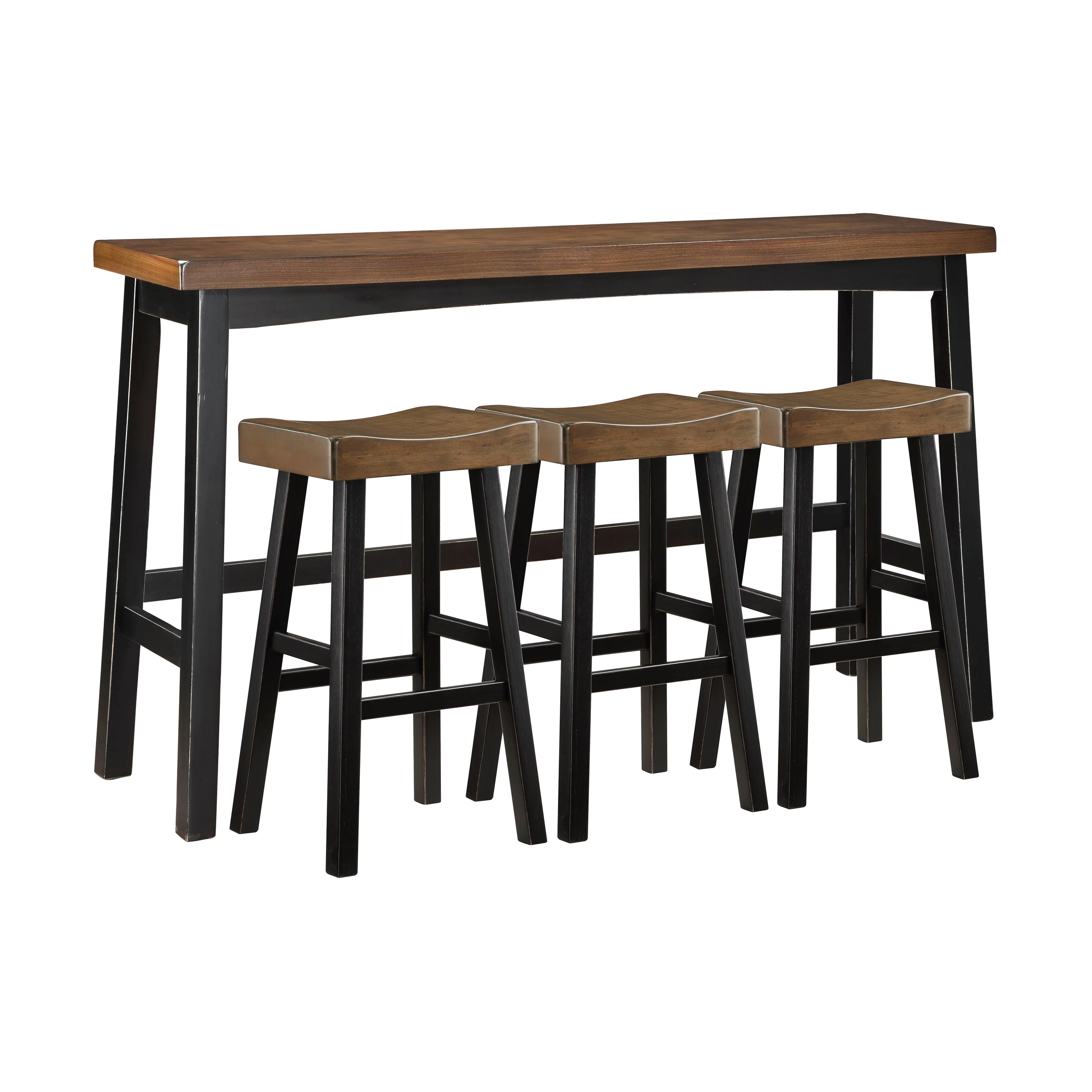 Caspian Black/Brown 4-Piece Pack Pub Height Set - Image 2
