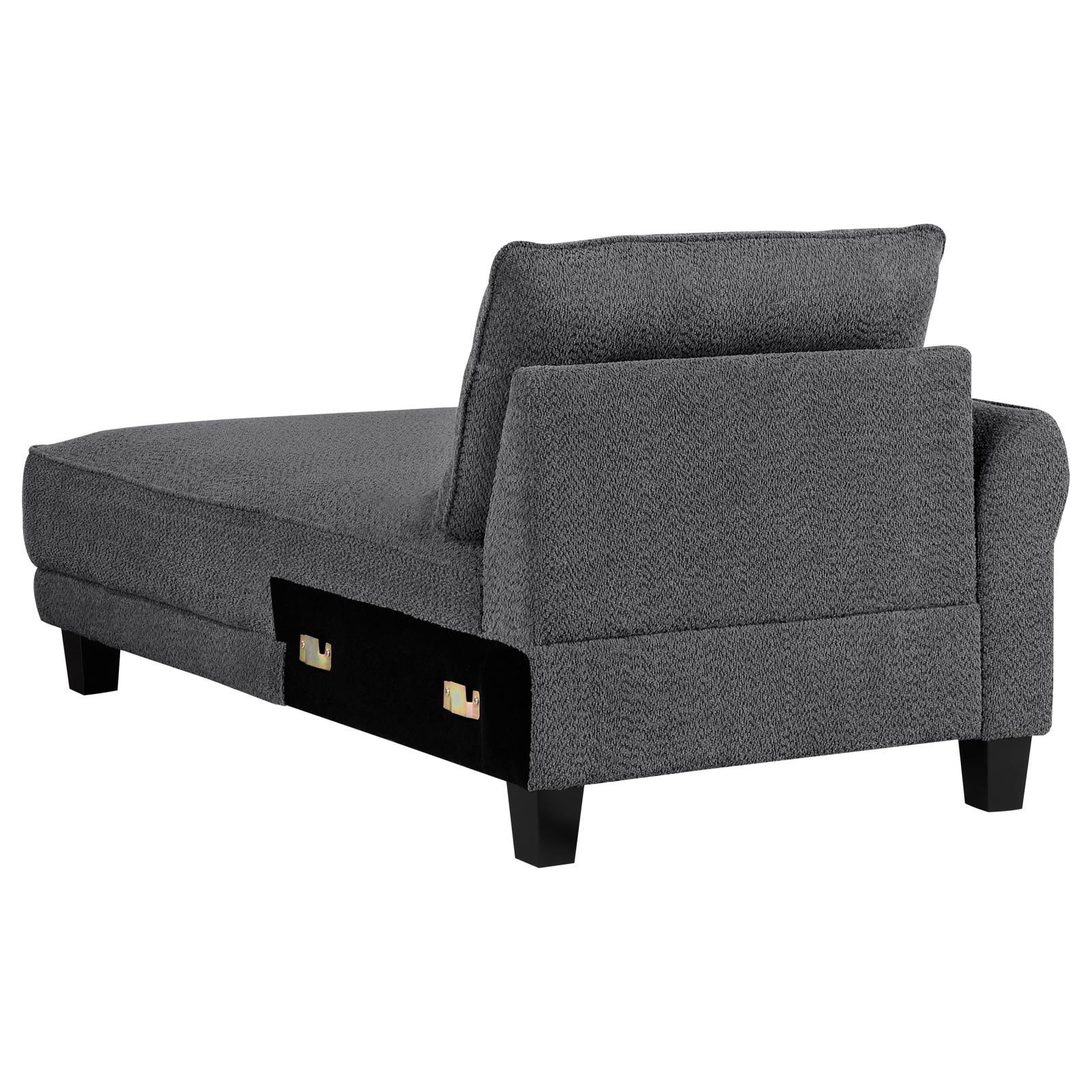 Caspian Grey Upholstered Curved Arms Sectional Sofa - Image 8