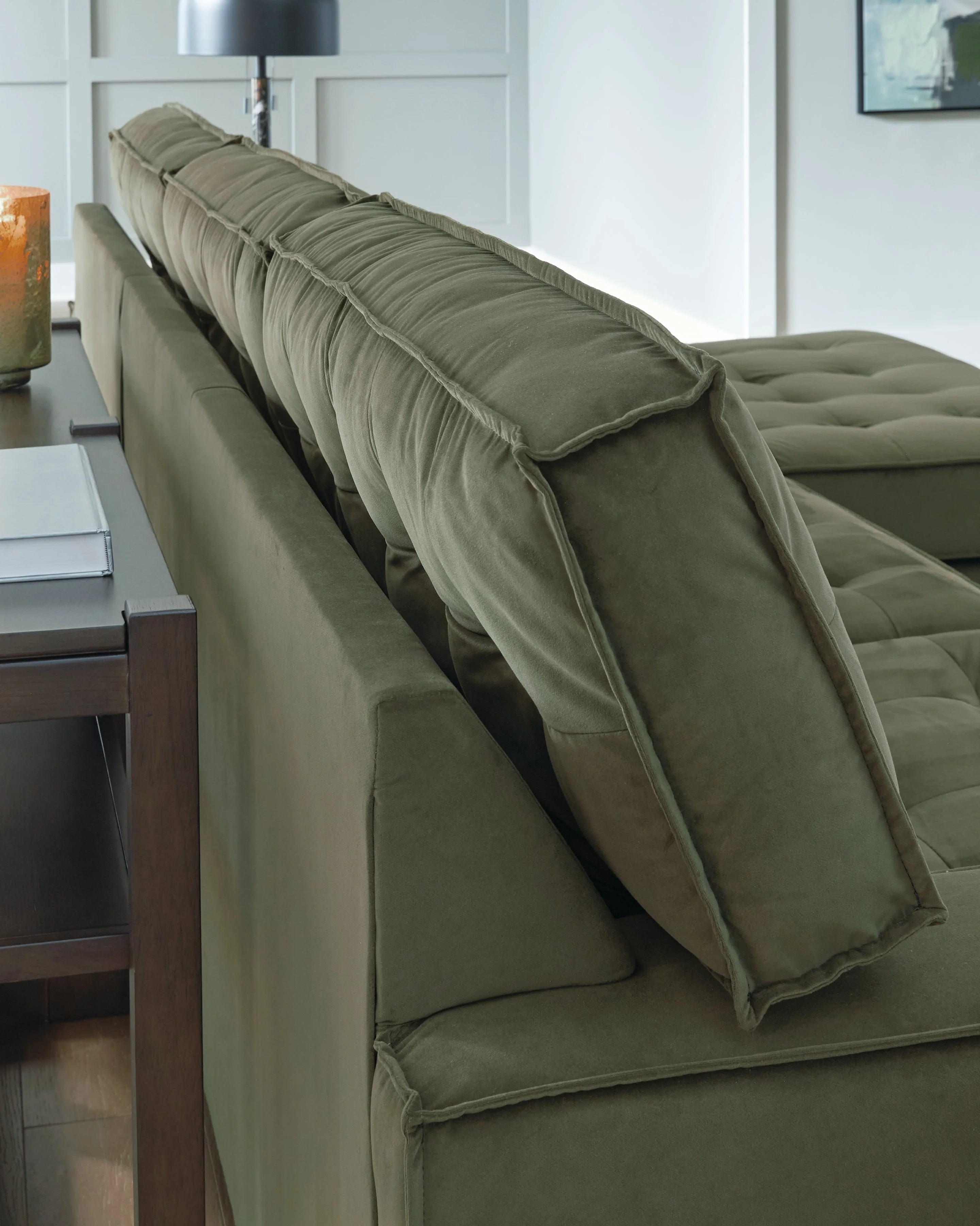 Caspian-Town Olive 2-Piece Right Arm Facing (RAF) Chaise Sectional - Image 7