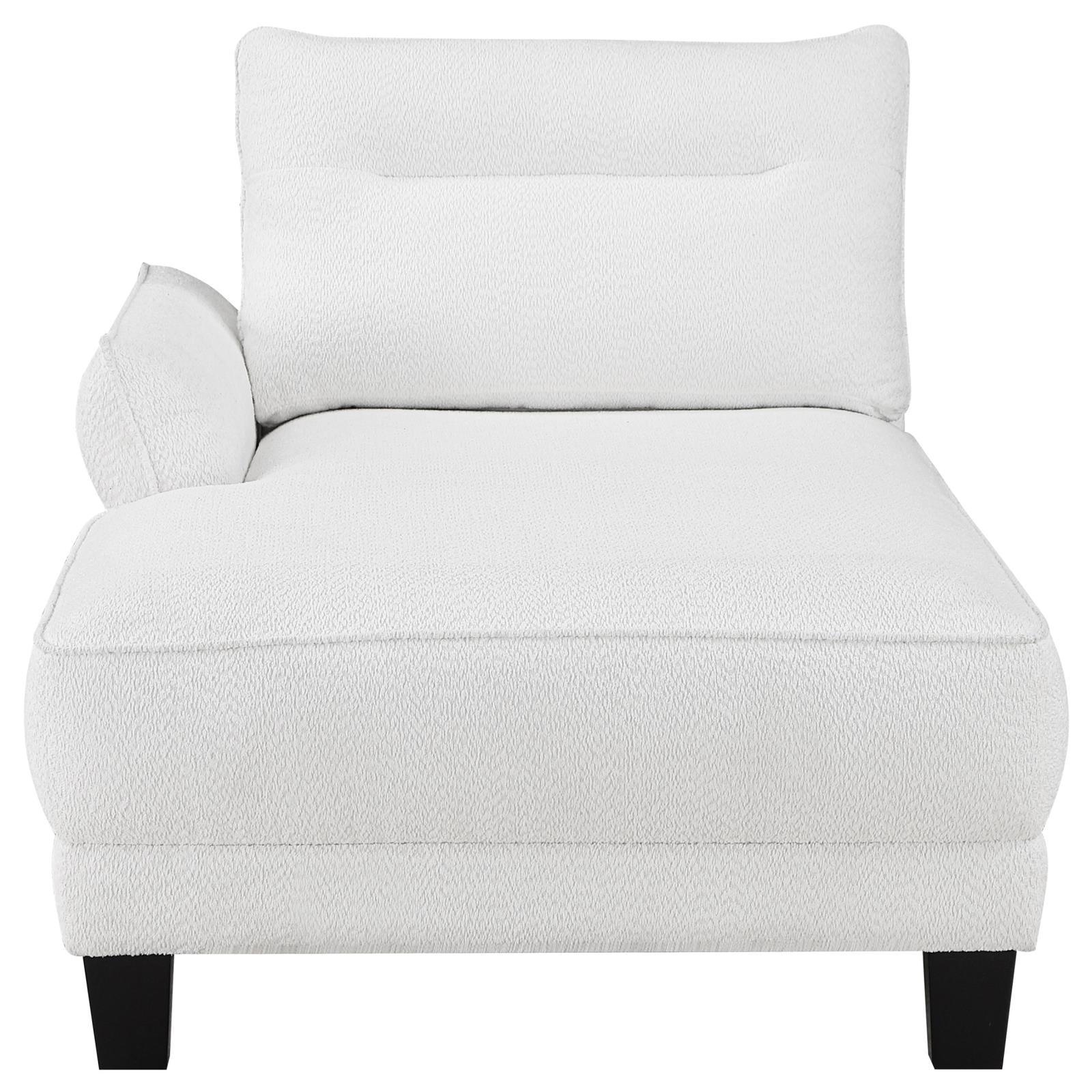 Caspian White and Black Upholstered Curved Arms Sectional Sofa - Image 5