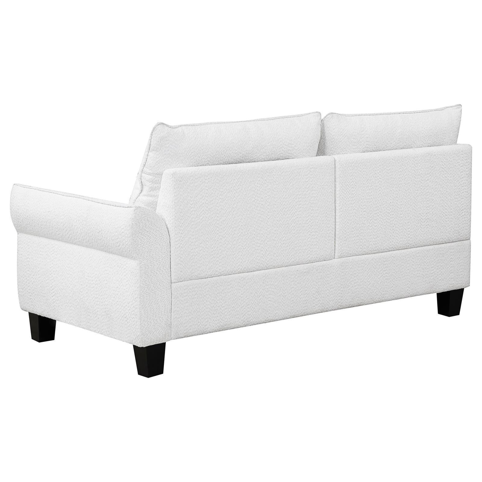 Caspian White and Black Upholstered Curved Arms Sectional Sofa - Image 9