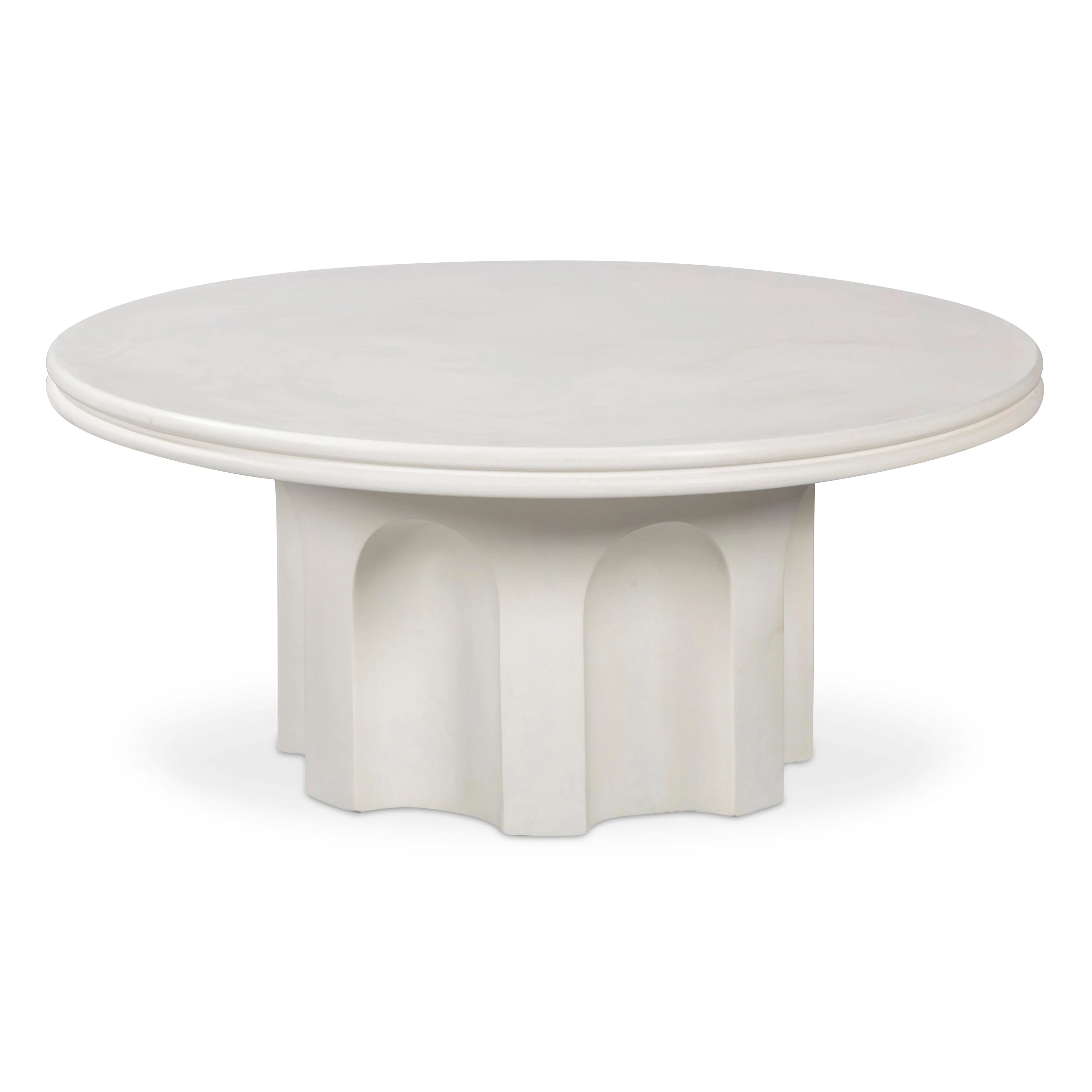Cassandra 38" Ivory Indoor/Outdoor Concrete Round Coffee Table - Image 2