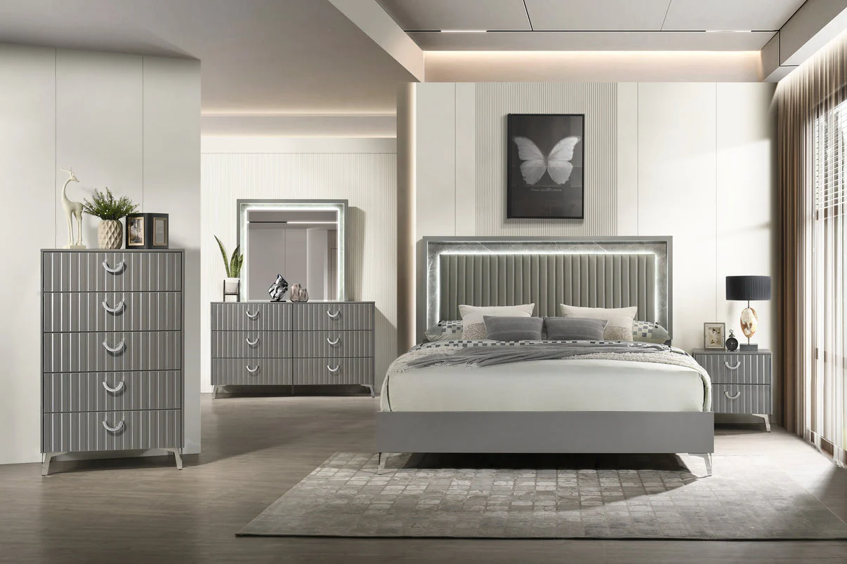 Cassandra Grey Bedroom Set