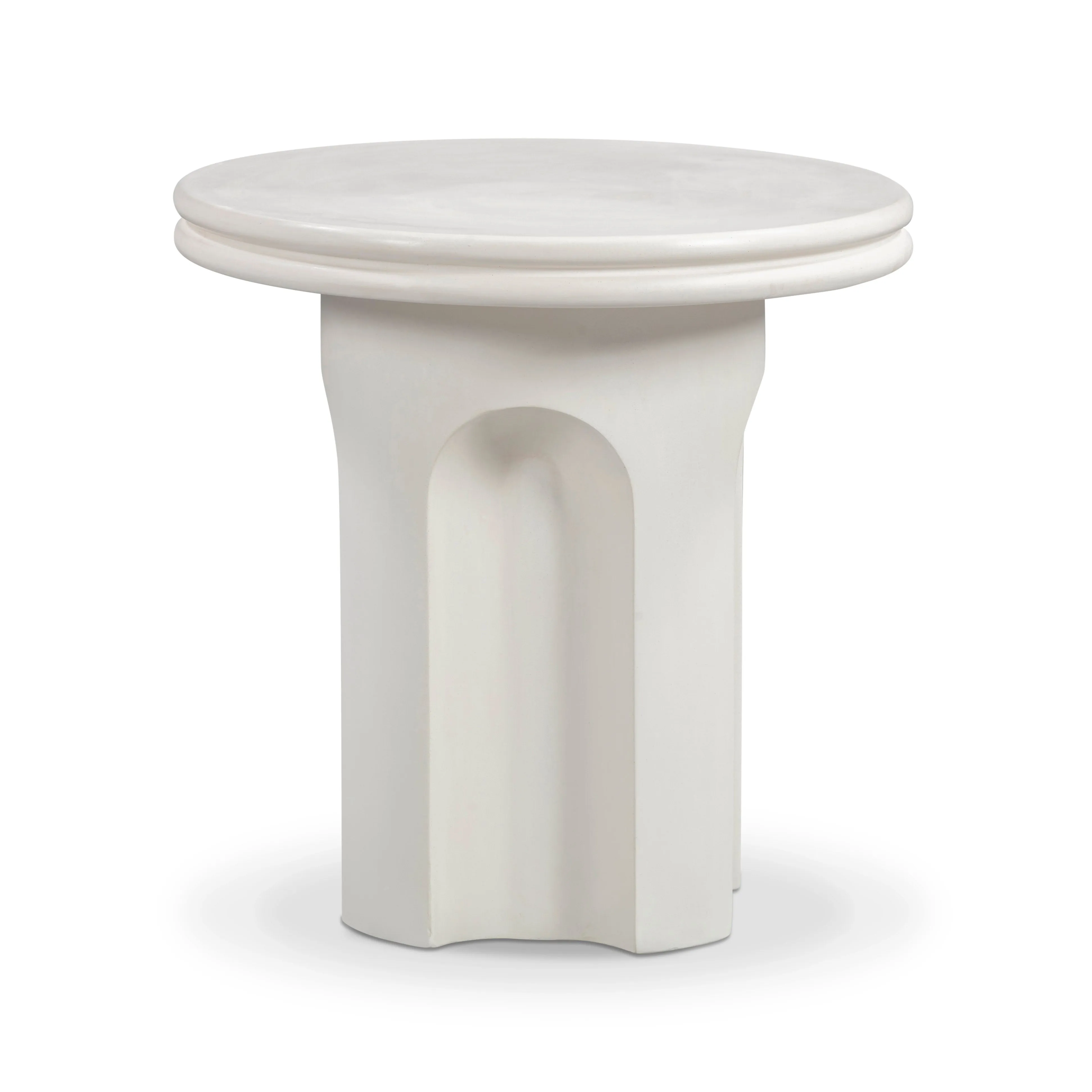 Cassandra Ivory Indoor/Outdoor Concrete Side Table - Image 2