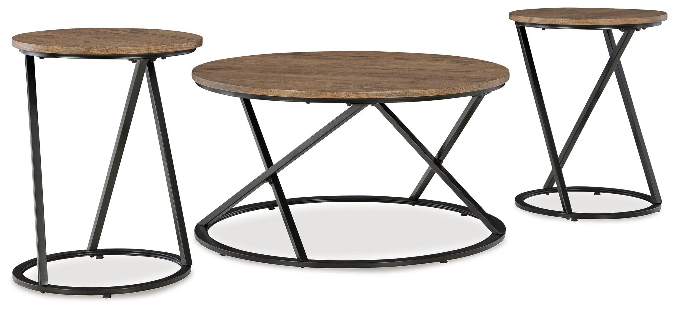 Cassbryn Brown/Black Table (Set of 3) - Image 2