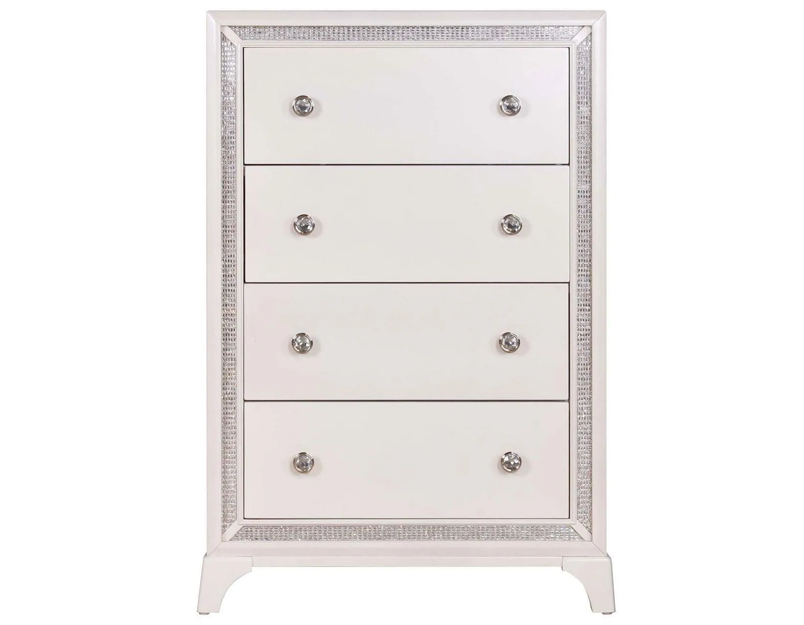 Cassie Illuminating 5-Drawer Chest, Shimmering Pearl Finish - Image 2