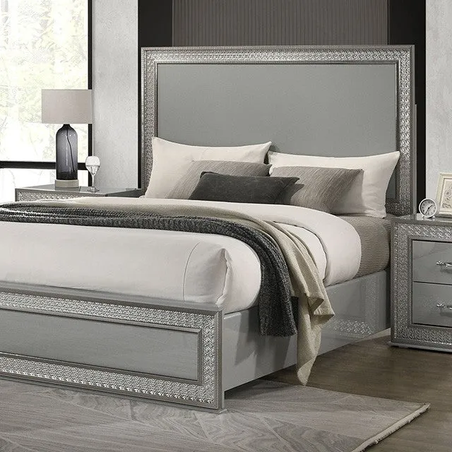 Cassiopeia Metallic Gray 5-Piece Queen Bedroom Set - Image 2