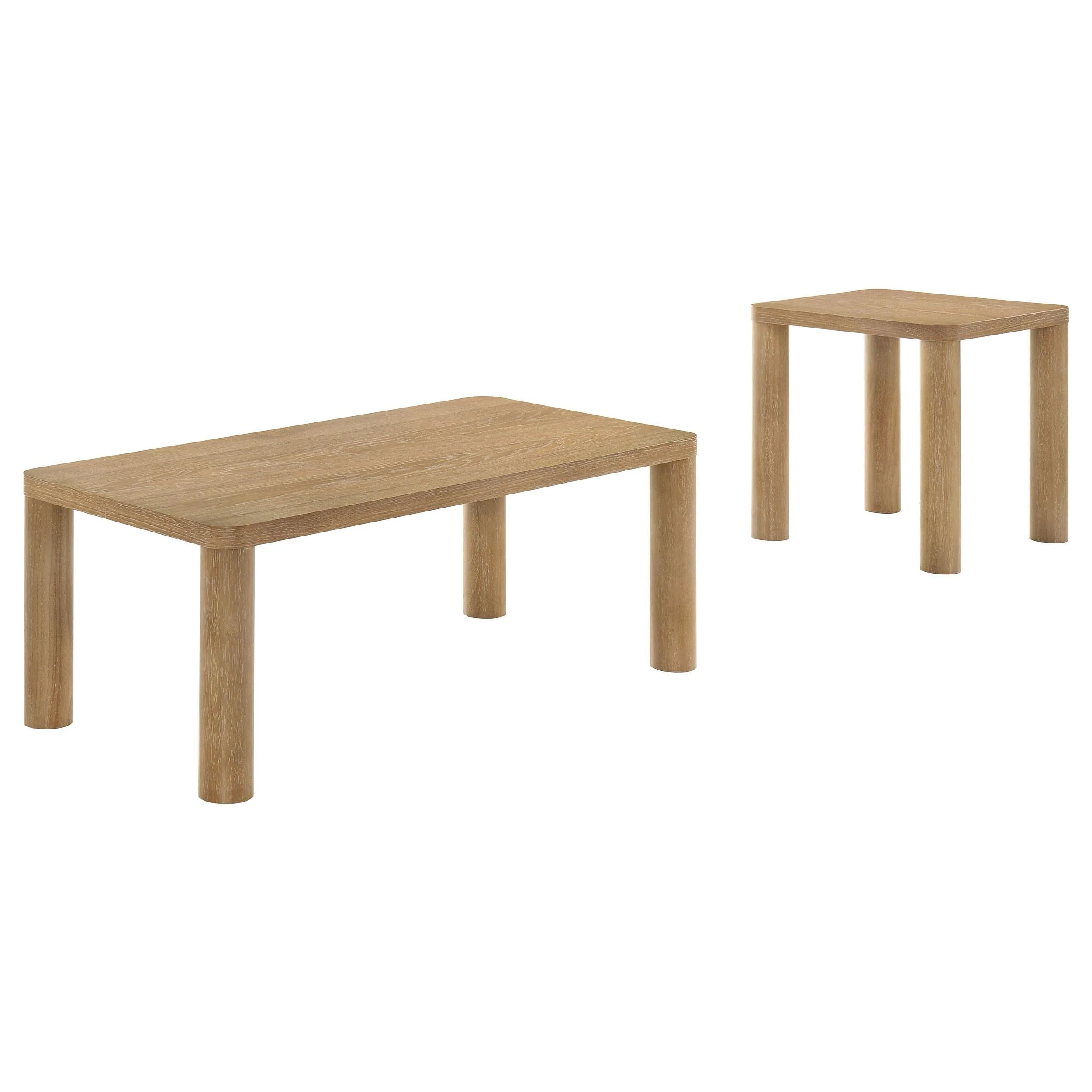 Castlewood Light Oak 2-Piece Cocktail Coffee Table Set - Image 2