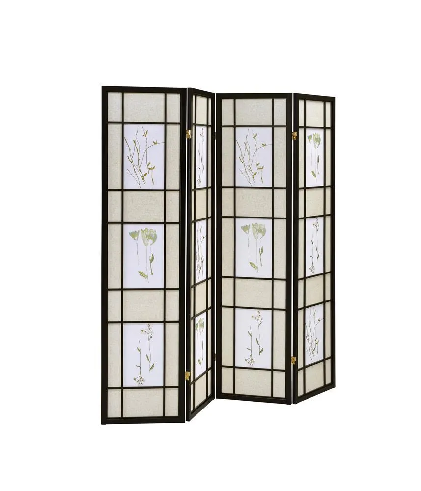 Catabella Multi-color 4-Panel Floral Print Folding Screen - Image 4