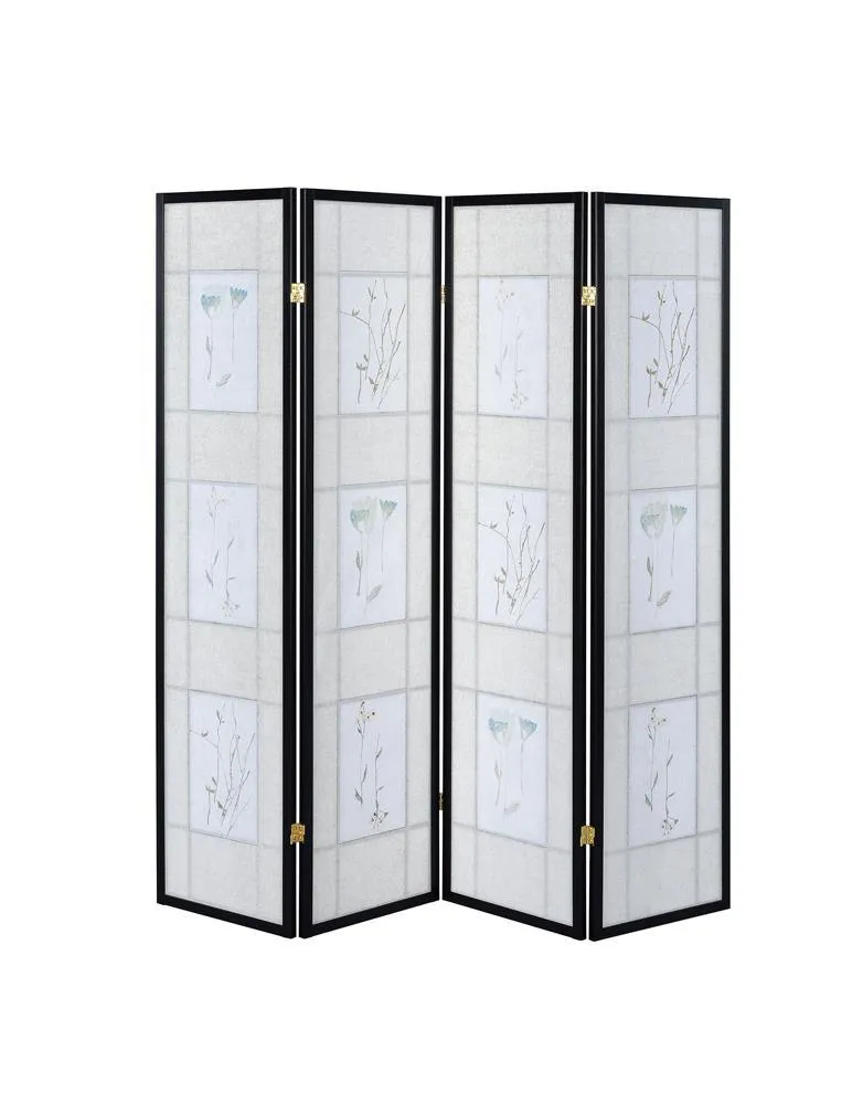 Catabella Multi-color 4-Panel Floral Print Folding Screen - Image 5