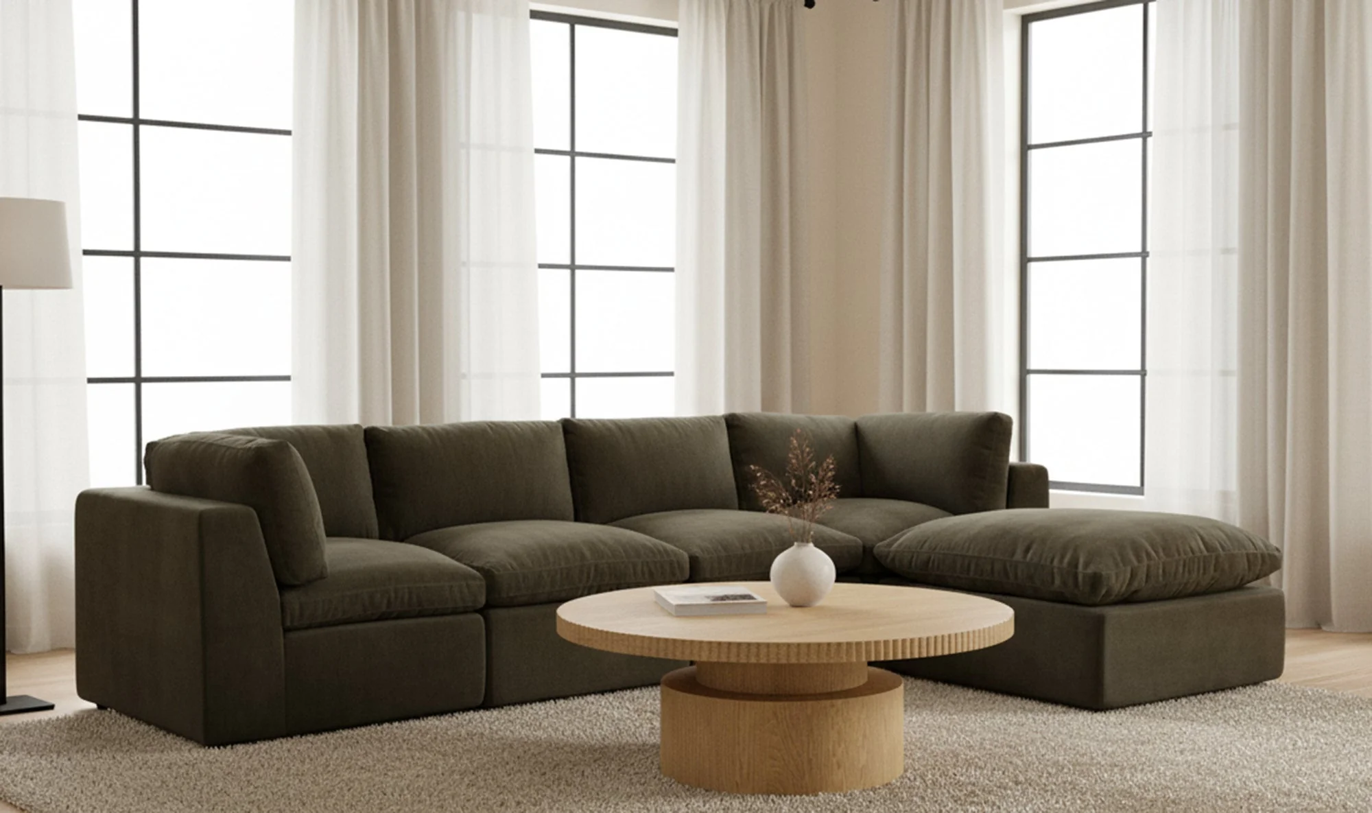 Cates Ottoman Dark Green - Image 3