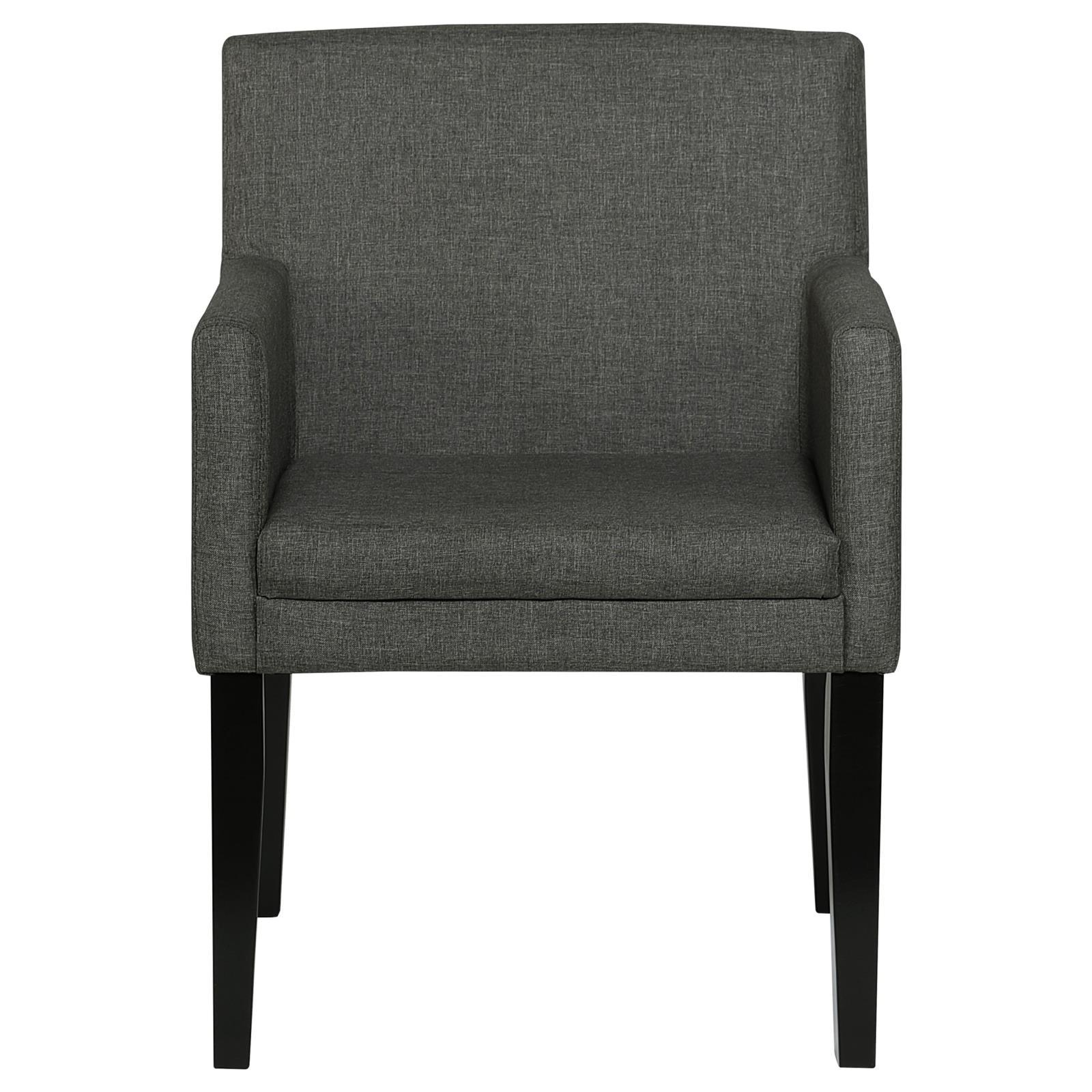 Catherine Upholstered Dining Arm Chair Charcoal Grey and Black (Set of 2) - Image 4
