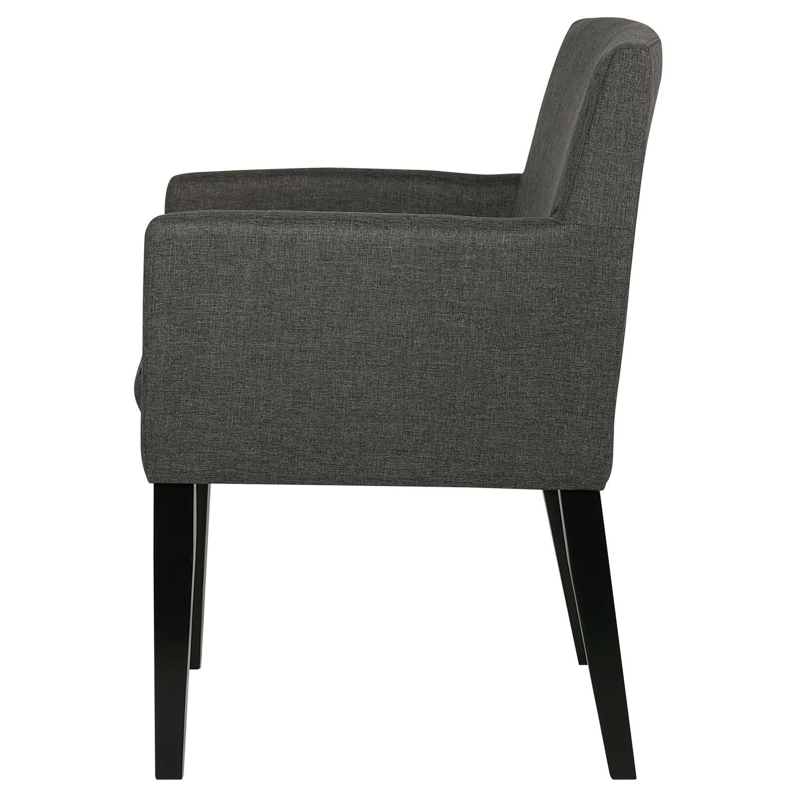 Catherine Upholstered Dining Arm Chair Charcoal Grey and Black (Set of 2) - Image 6
