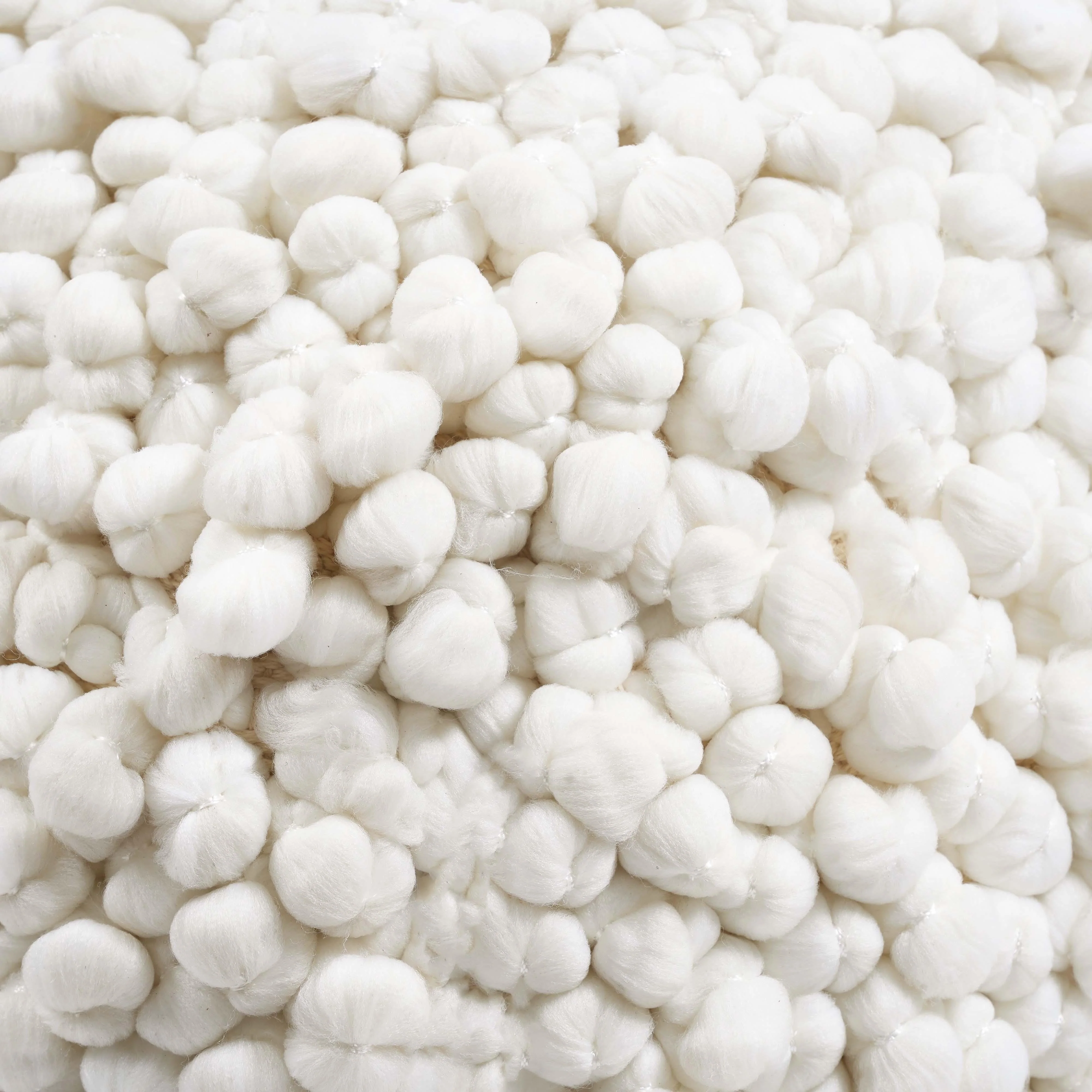 Cathy Cream Woven Pouf - Image 4
