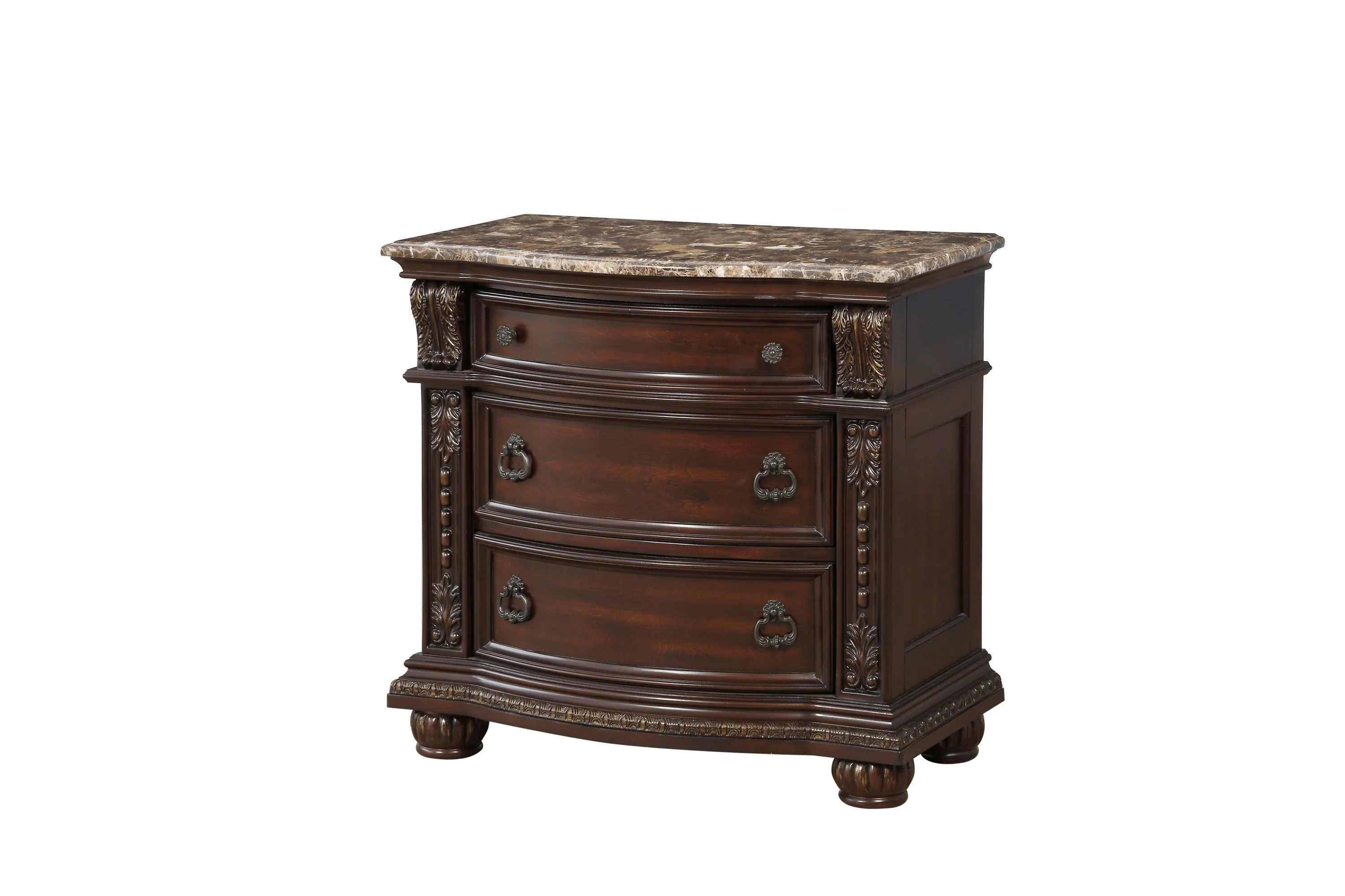 Cavalier Dark Cherry Upholstered Sleigh Bedroom Set - Image 5