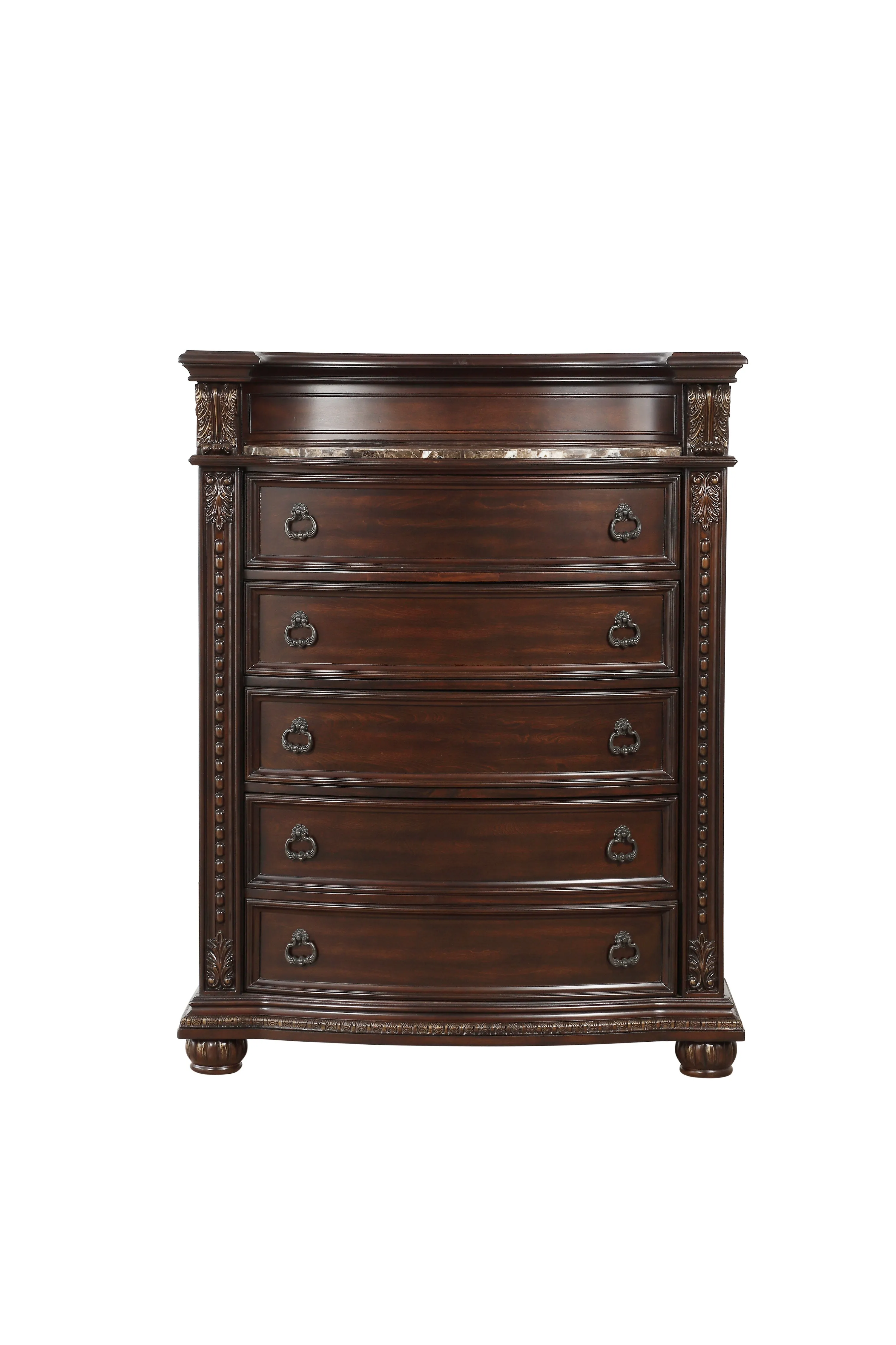 Cavalier Dark Cherry Upholstered Sleigh Bedroom Set - Image 7