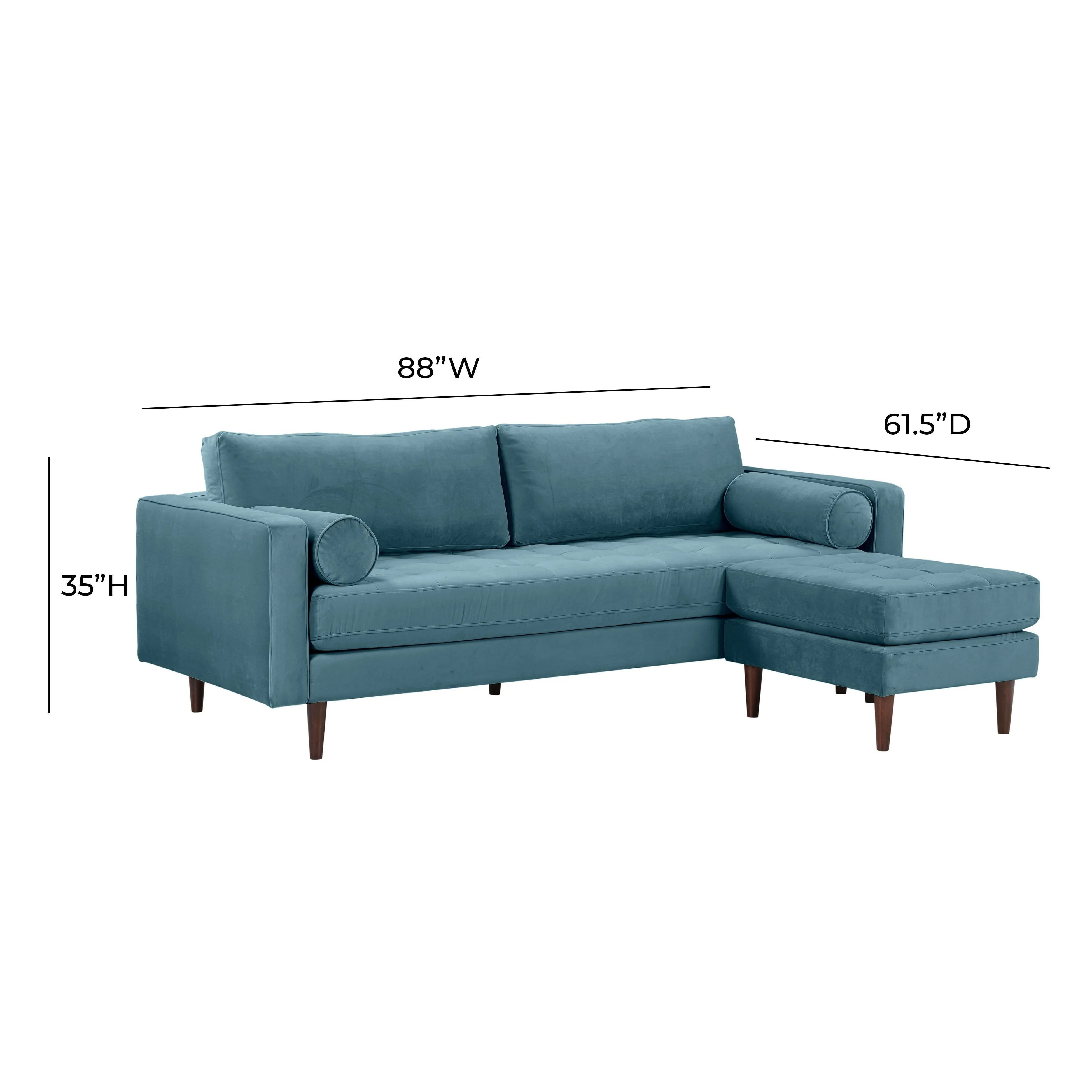 Cave Velvet Sectional - Image 7
