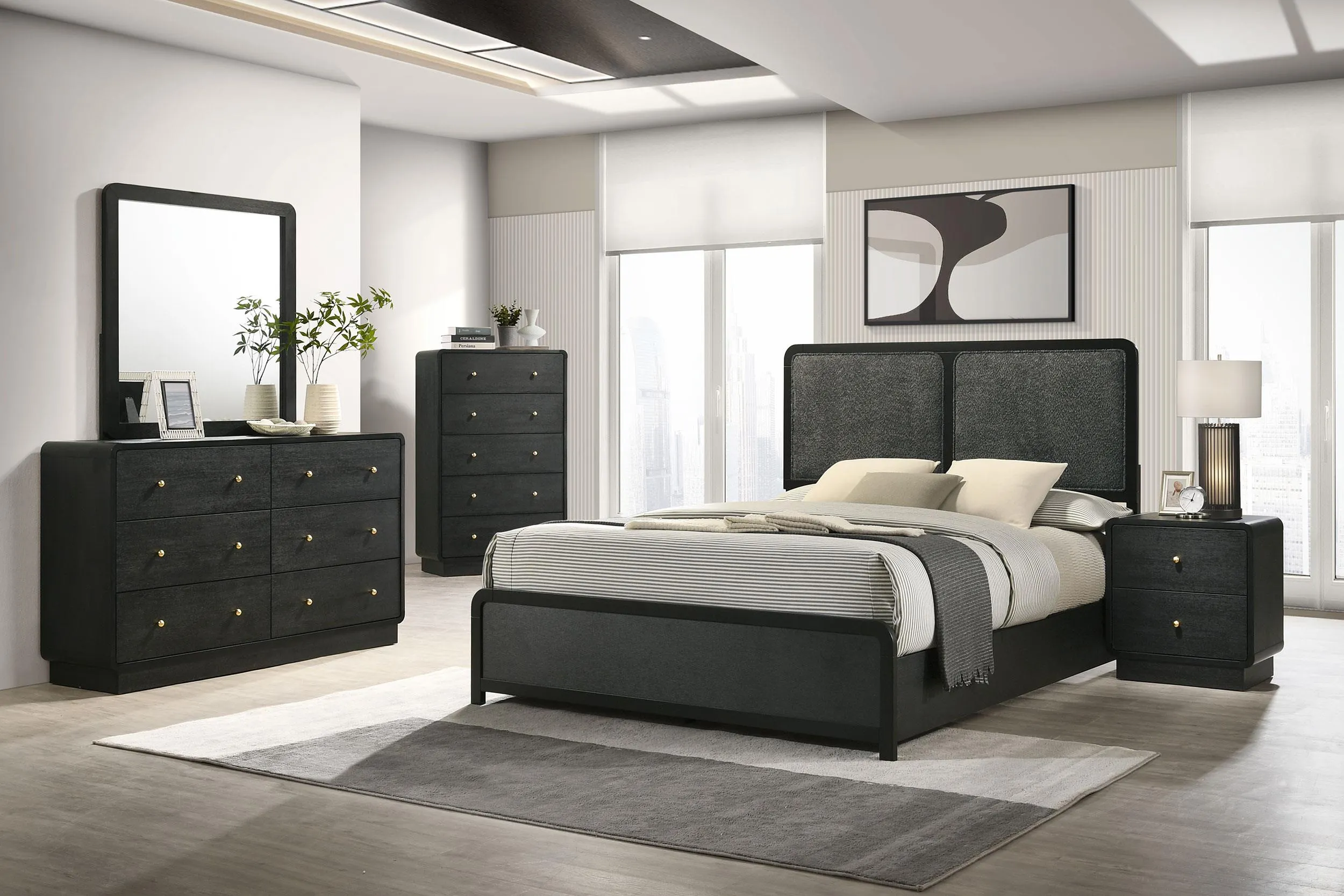 Cavelle Black 2-Drawer Nightstand - Image 13
