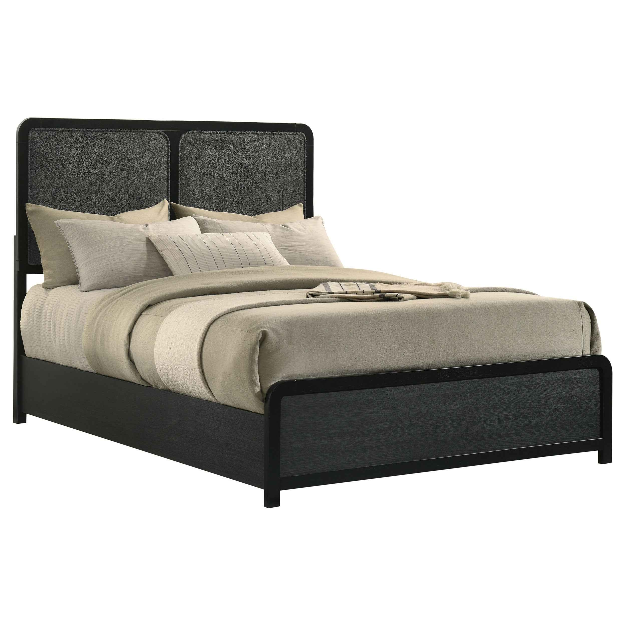 Cavelle Black 51-inch Upholstered Full Panel Bed - Image 3