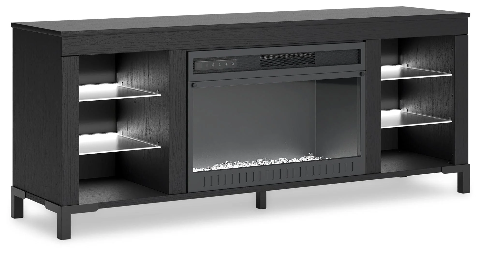 Cayberry Black 60" TV Stand with Electric Fireplace - Image 5
