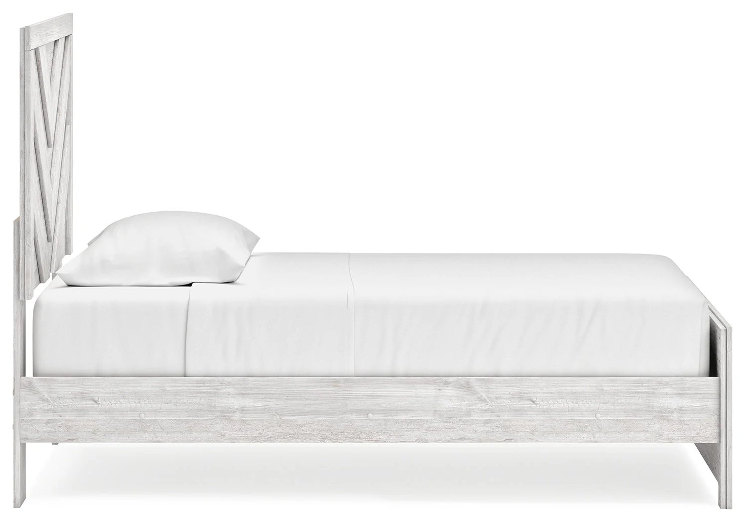 Cayboni Twin Panel Bed with Mirrored Dresser and 2 Nightstands in Whitewash - Image 12