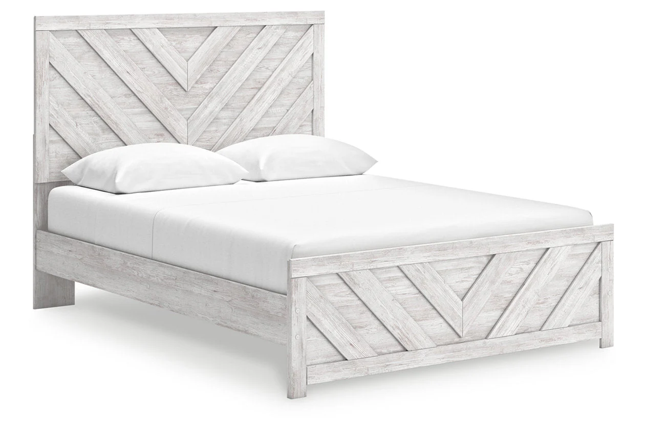 Cayboni Whitewash Panel Bedroom Set - Image 4