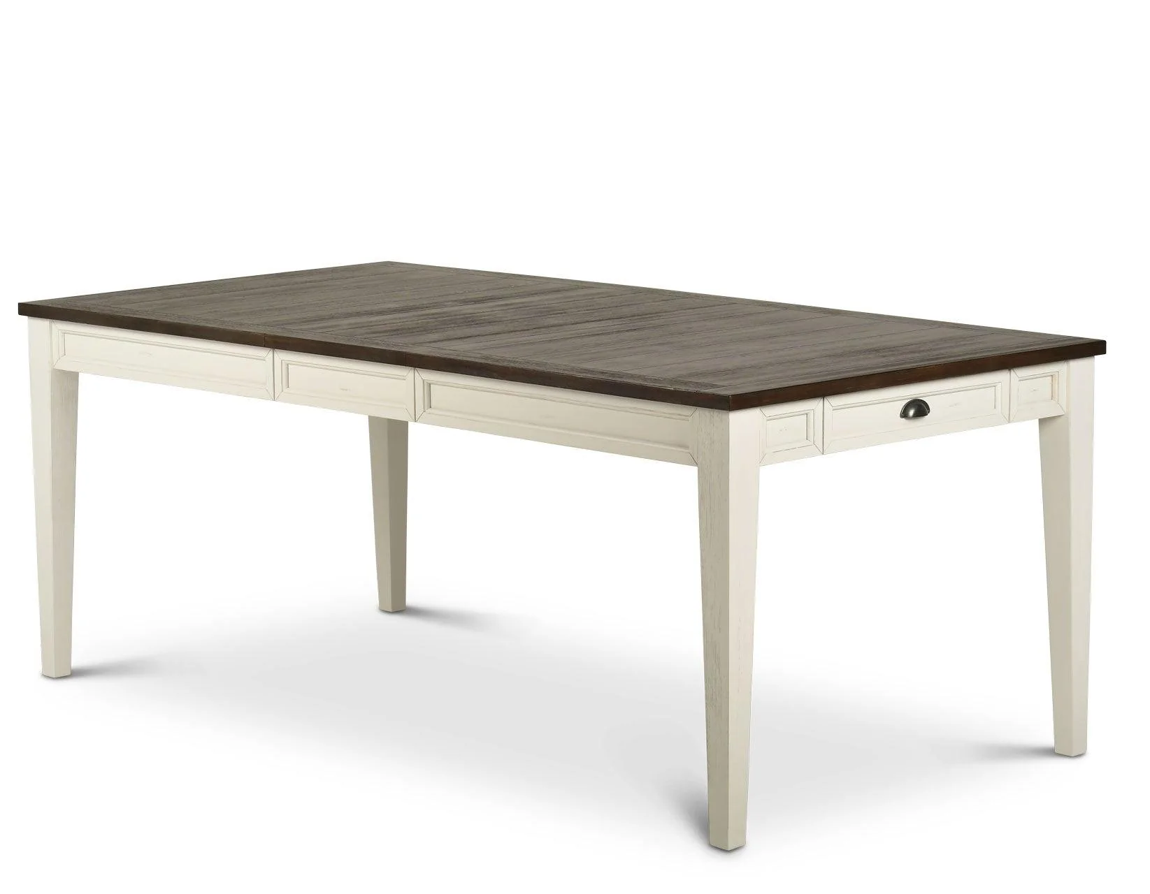 Cayla 64-80 inch Table w/16″ Leaf – Dark Oak& White - Image 2