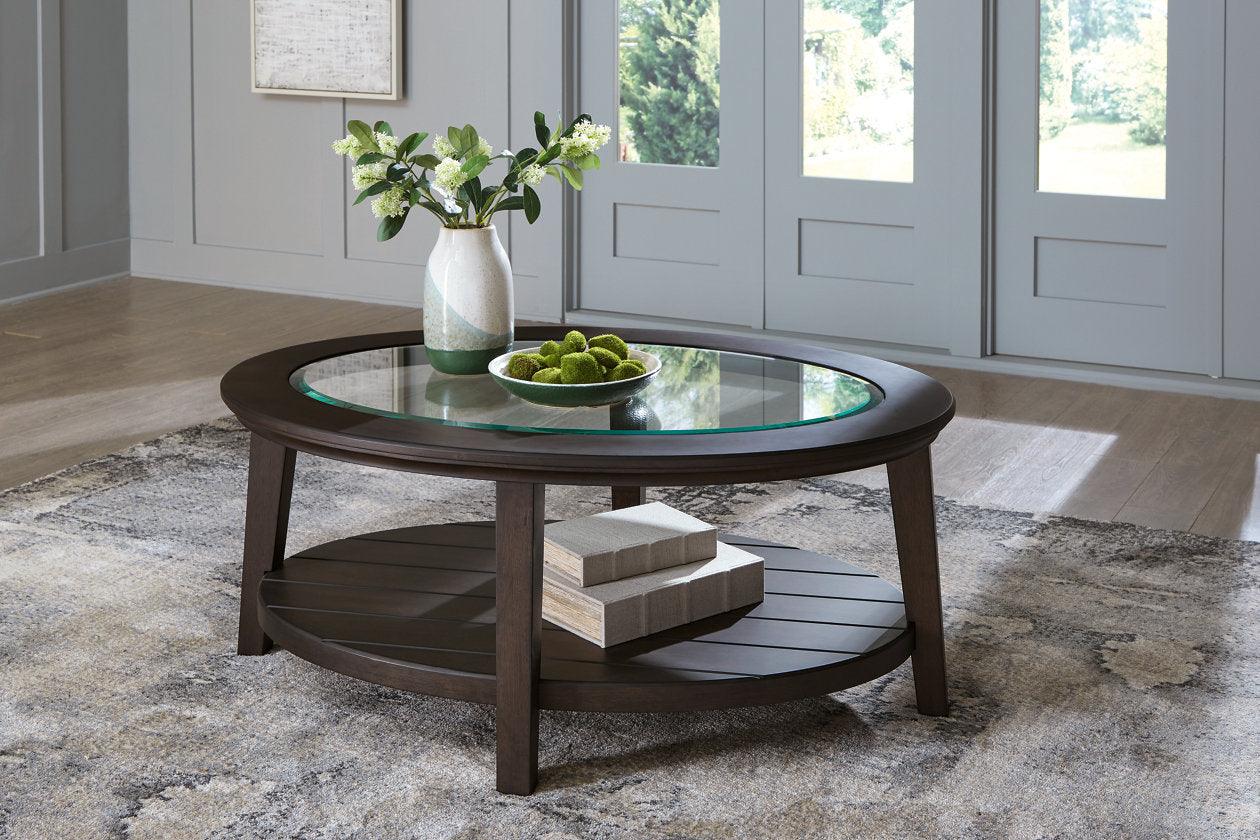 Celamar Dark Brown Coffee Table and 2 End Tables - Image 9