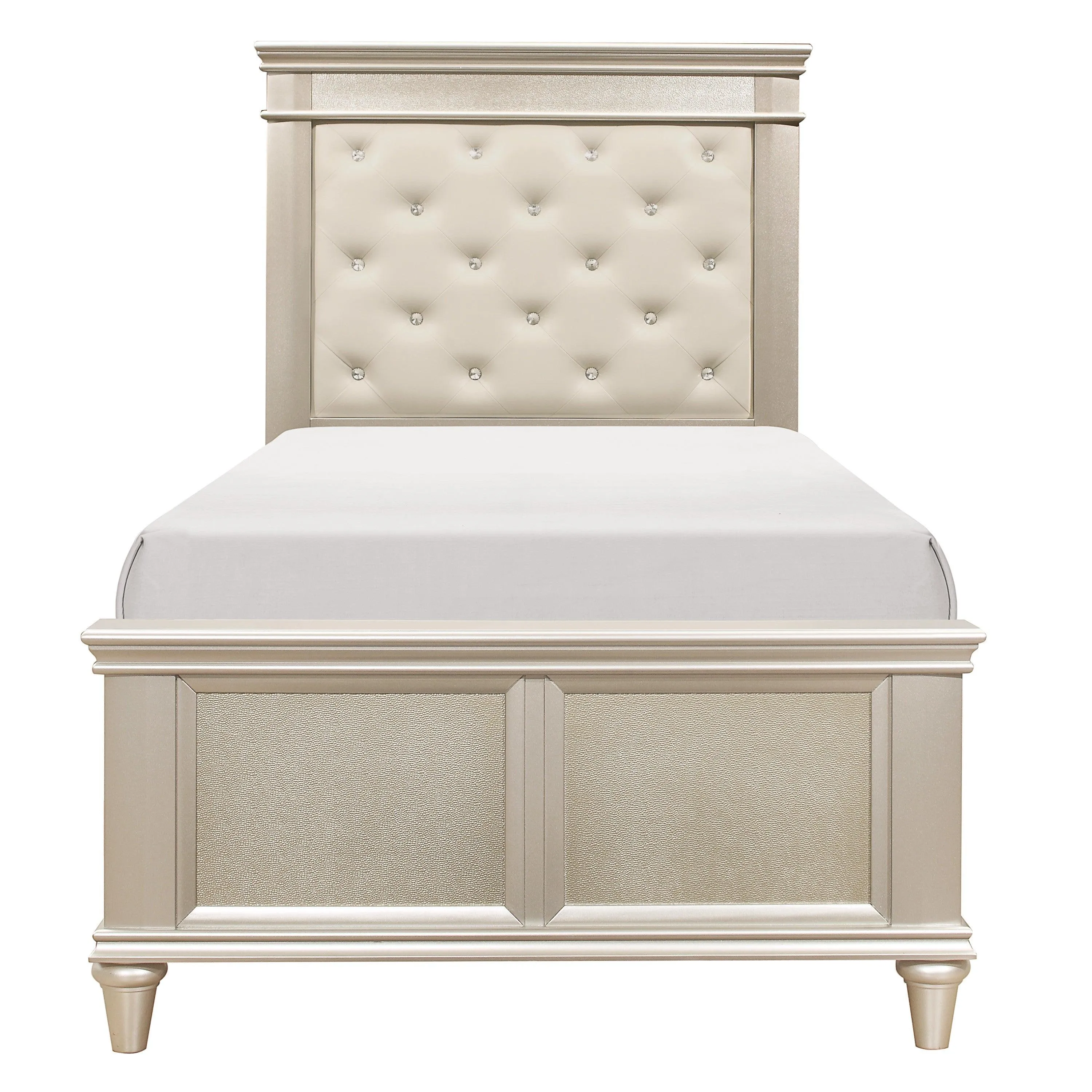 Celandine Silver Twin Upholstered Panel Bed - Image 2