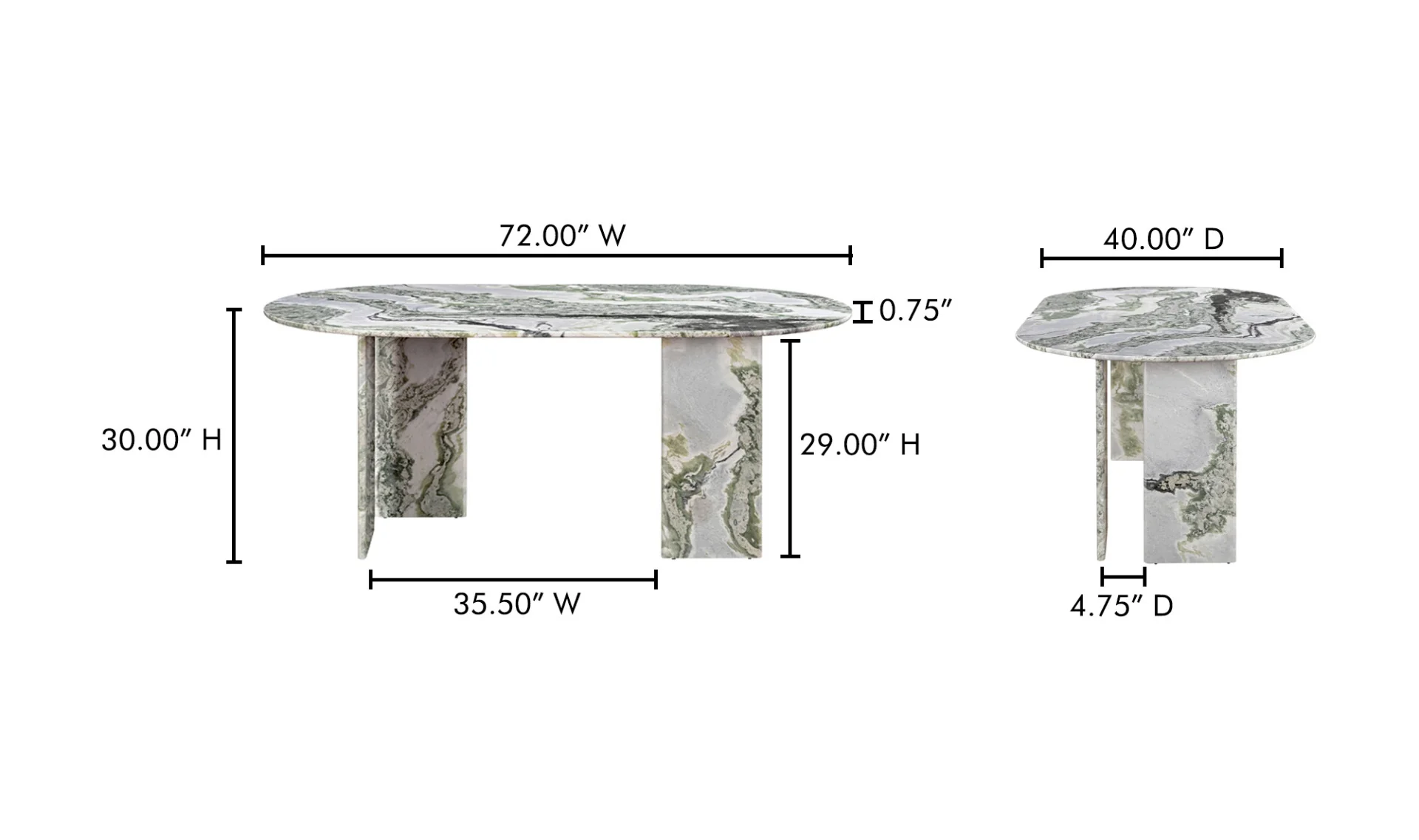 Celia Oval Dining Table Green Onyx Marble - Image 10