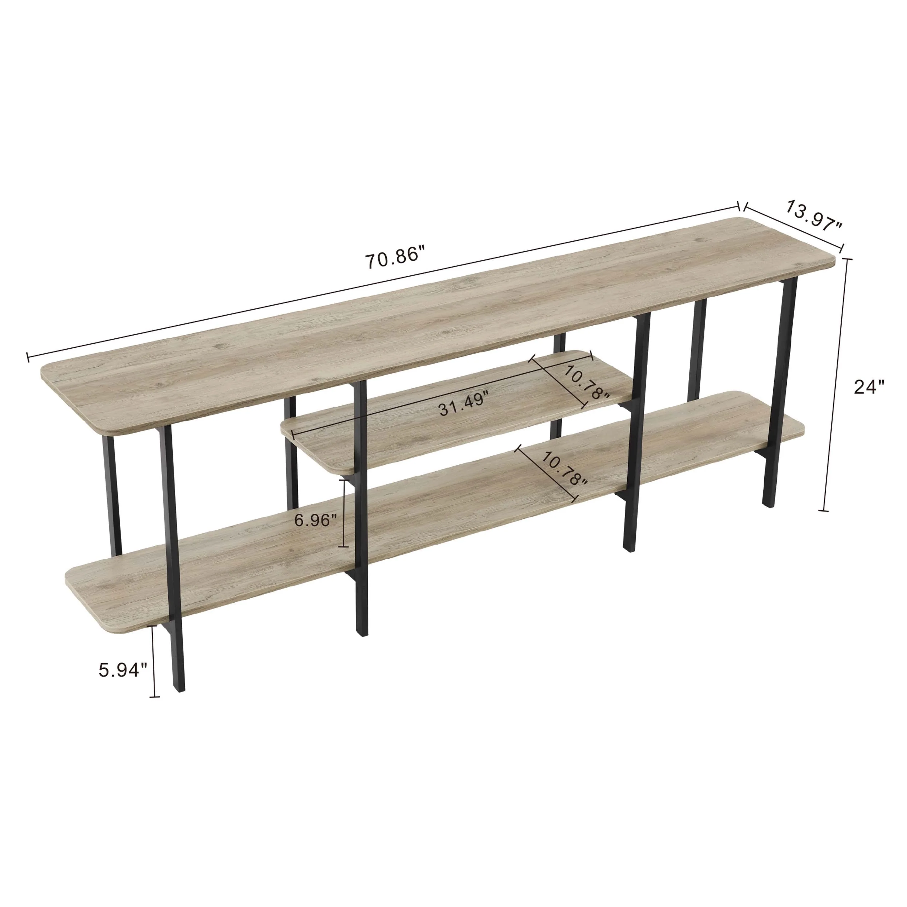 Celine Side Table Console in Rustic Grey - Image 3