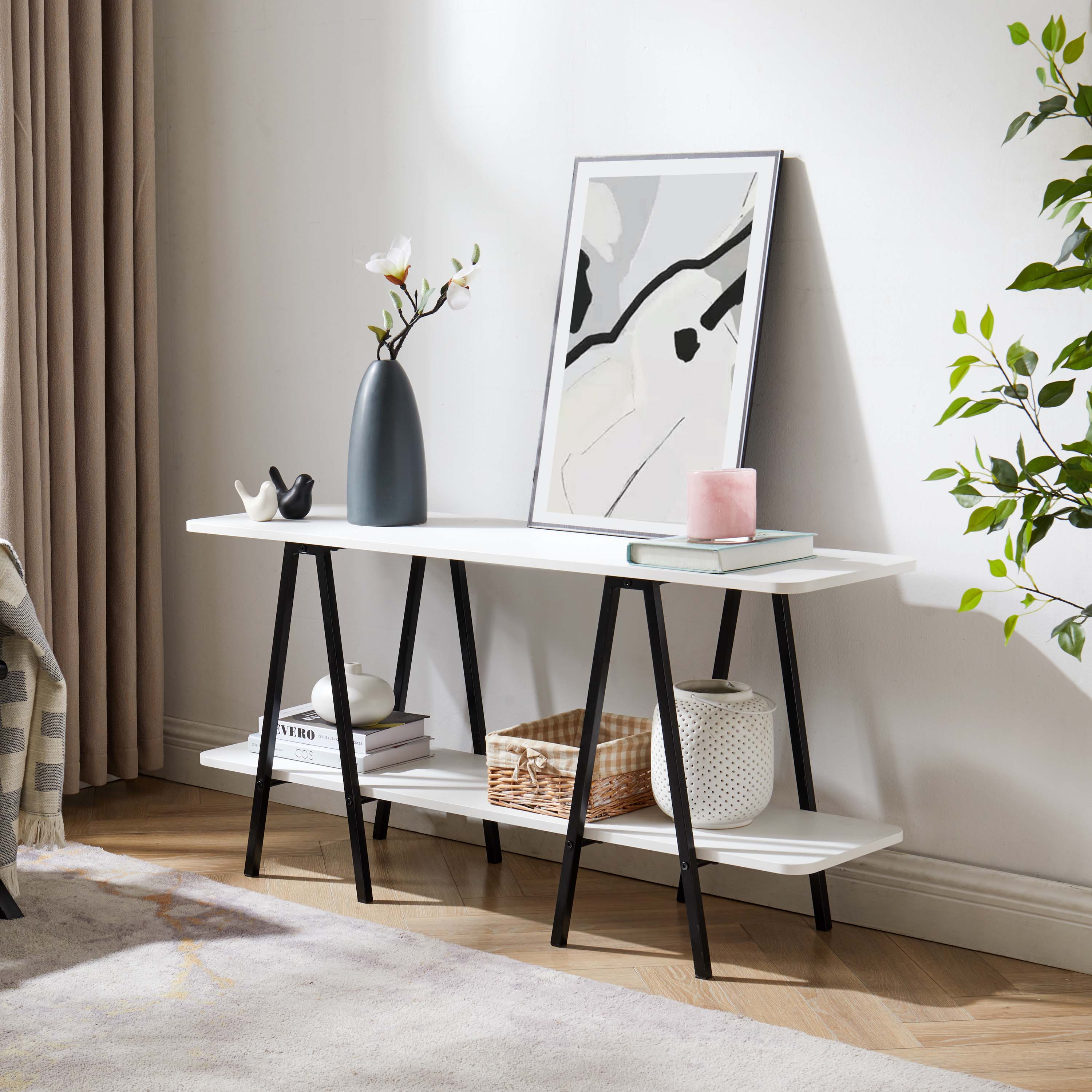 Celine Side Table Console in White - Image 2