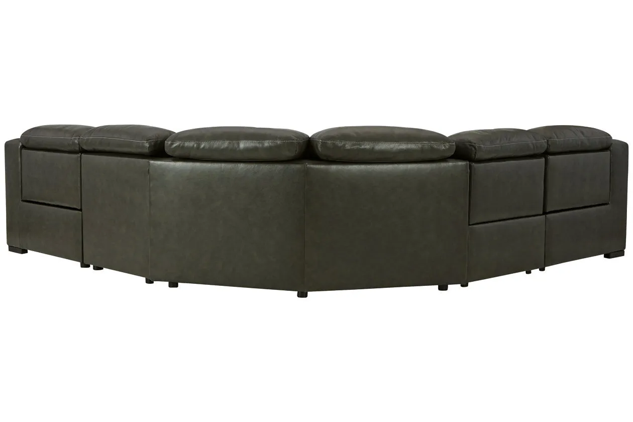 Center Line Dark Gray 5-Piece Power Reclining Sectional with Adjustable Headrest - Image 2