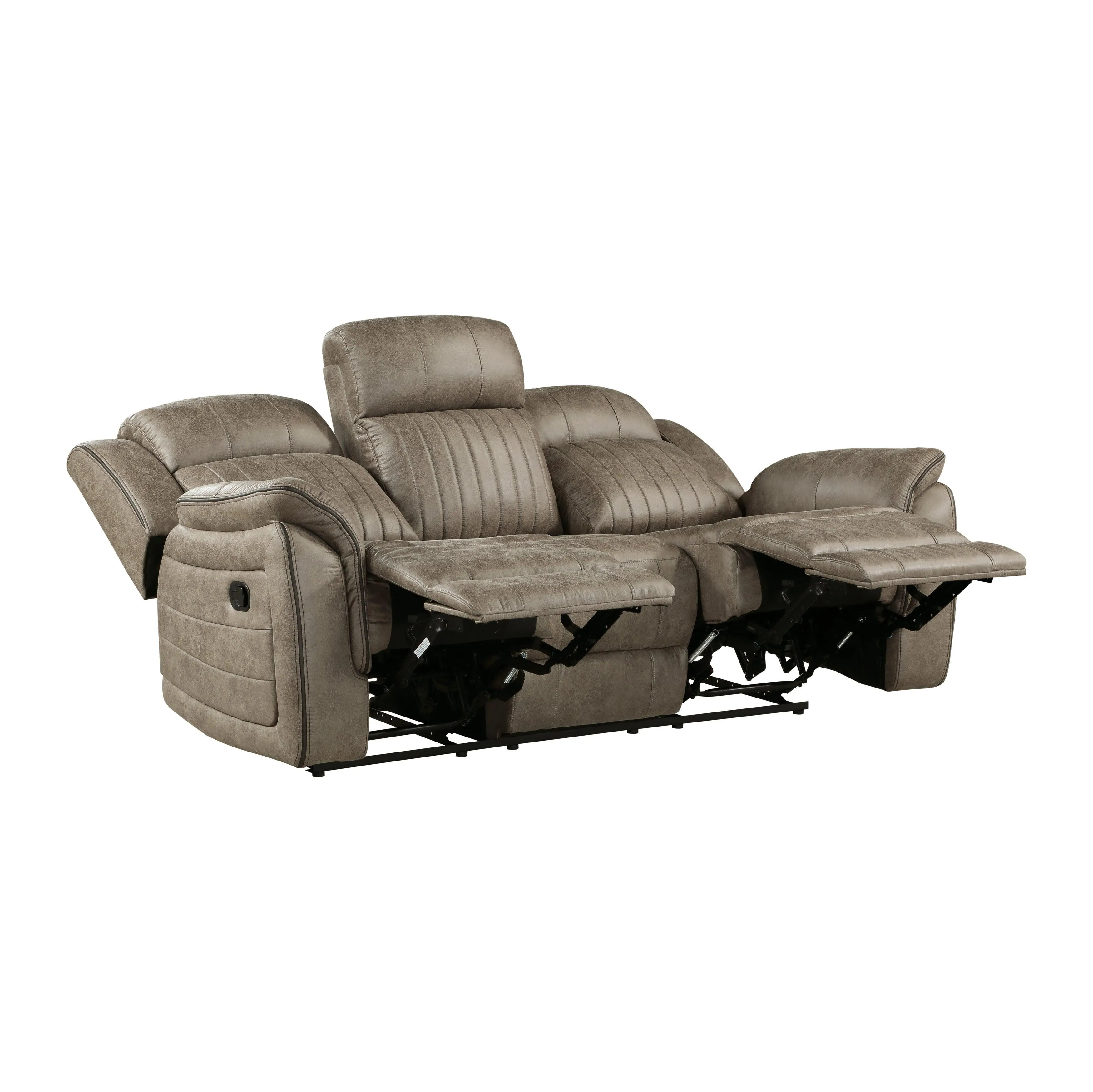 Centeroak Sandy Brown Double Reclining Sofa - Image 5