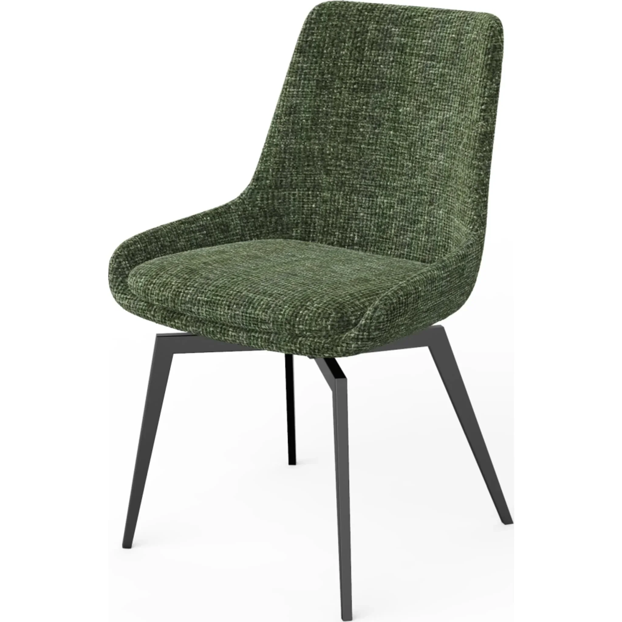 CEO 180 Degree Return Swivel Upholstered Dining Chair in Olive (Set of 2) - Image 3