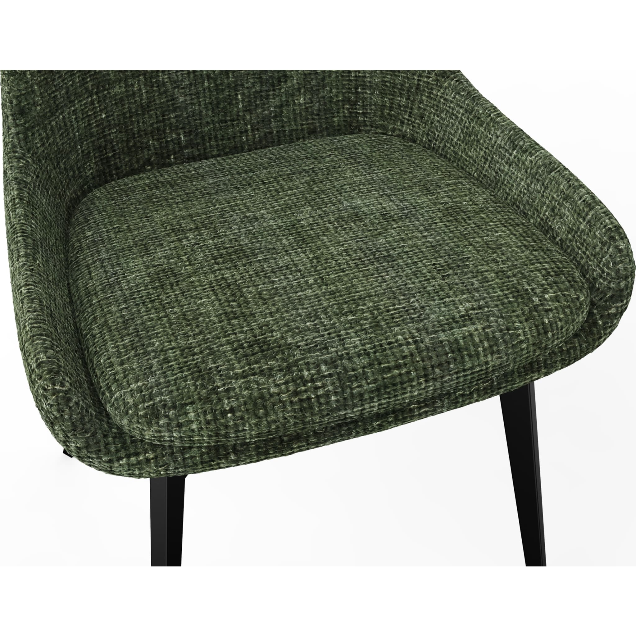 CEO 180 Degree Return Swivel Upholstered Dining Chair in Olive (Set of 2) - Image 6