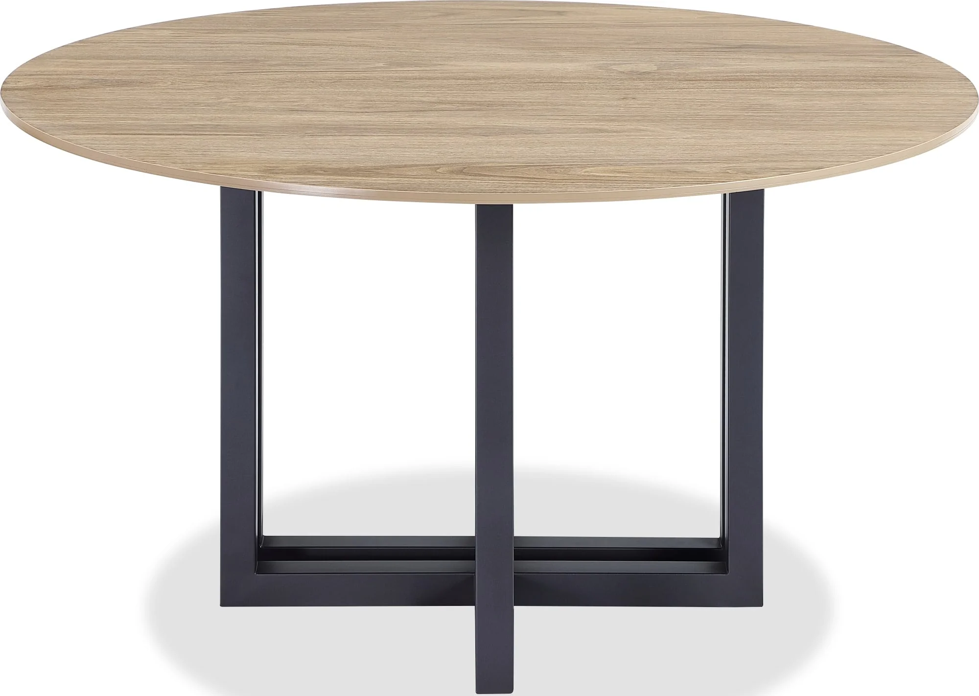 CEO Gunmetal/Washed Oak Wood Pattern Round Sintered Stone Dining Table - Image 2