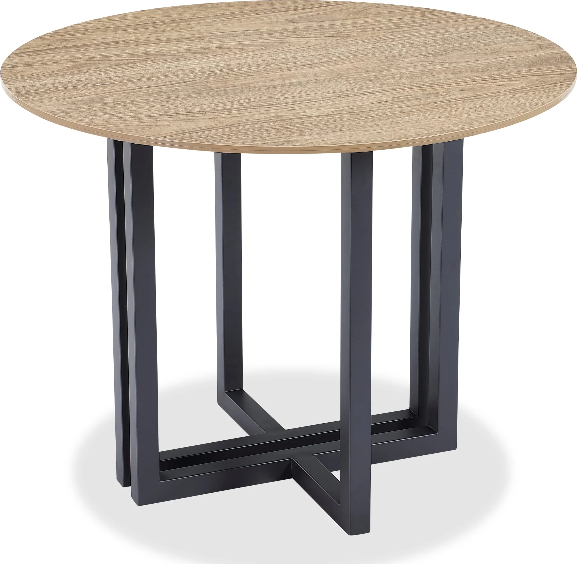 CEO Gunmetal/Washed Oak Wood Pattern Round Sintered Stone Dining Table - Image 3