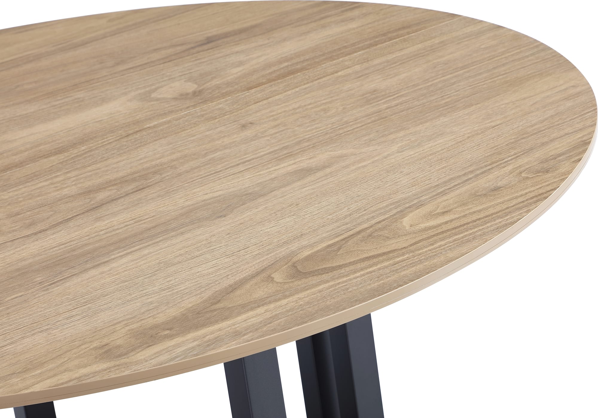 CEO Gunmetal/Washed Oak Wood Pattern Round Sintered Stone Dining Table - Image 4