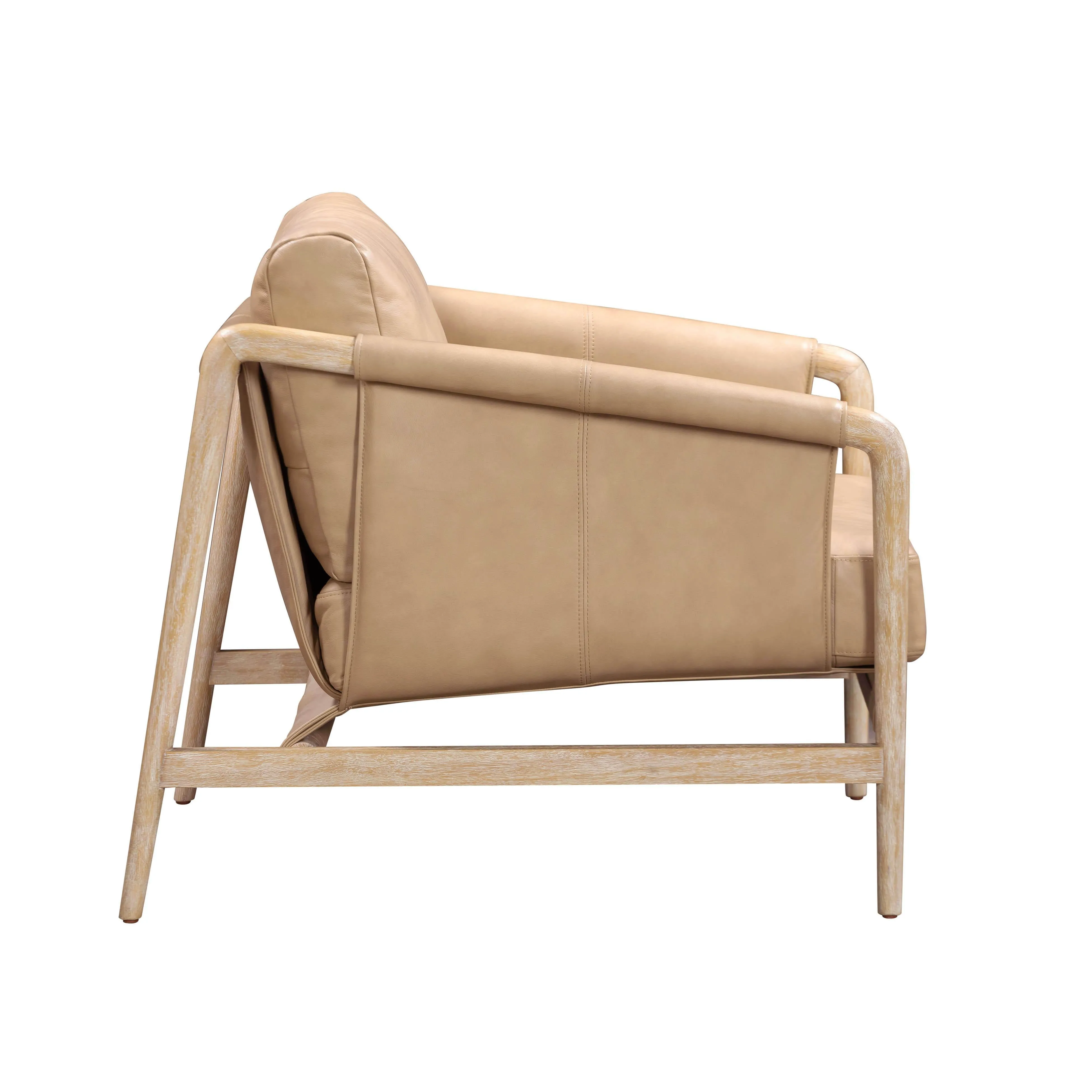 Chakka Tan Genuine Leather Accent Chair - Image 3