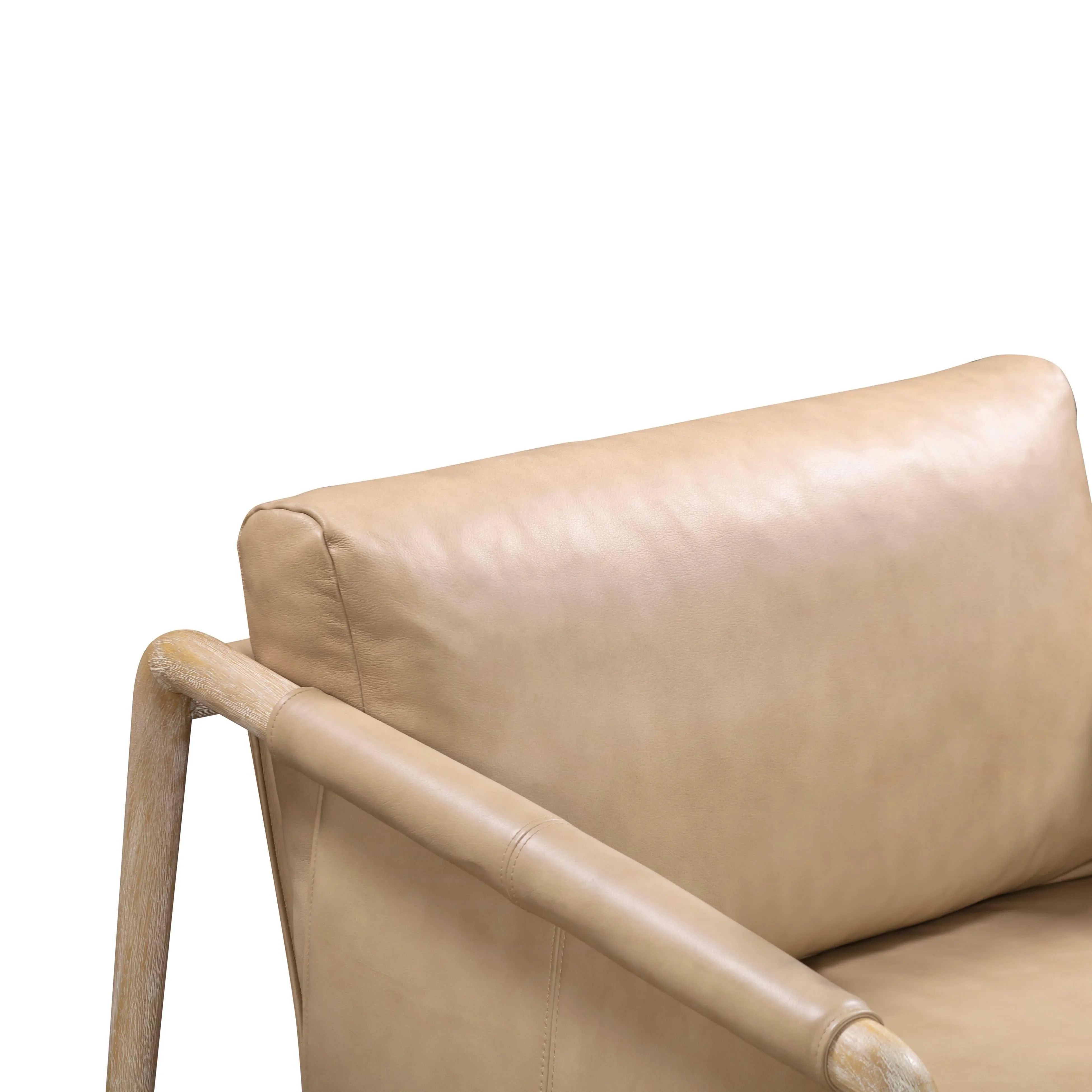 Chakka Tan Genuine Leather Accent Chair - Image 4