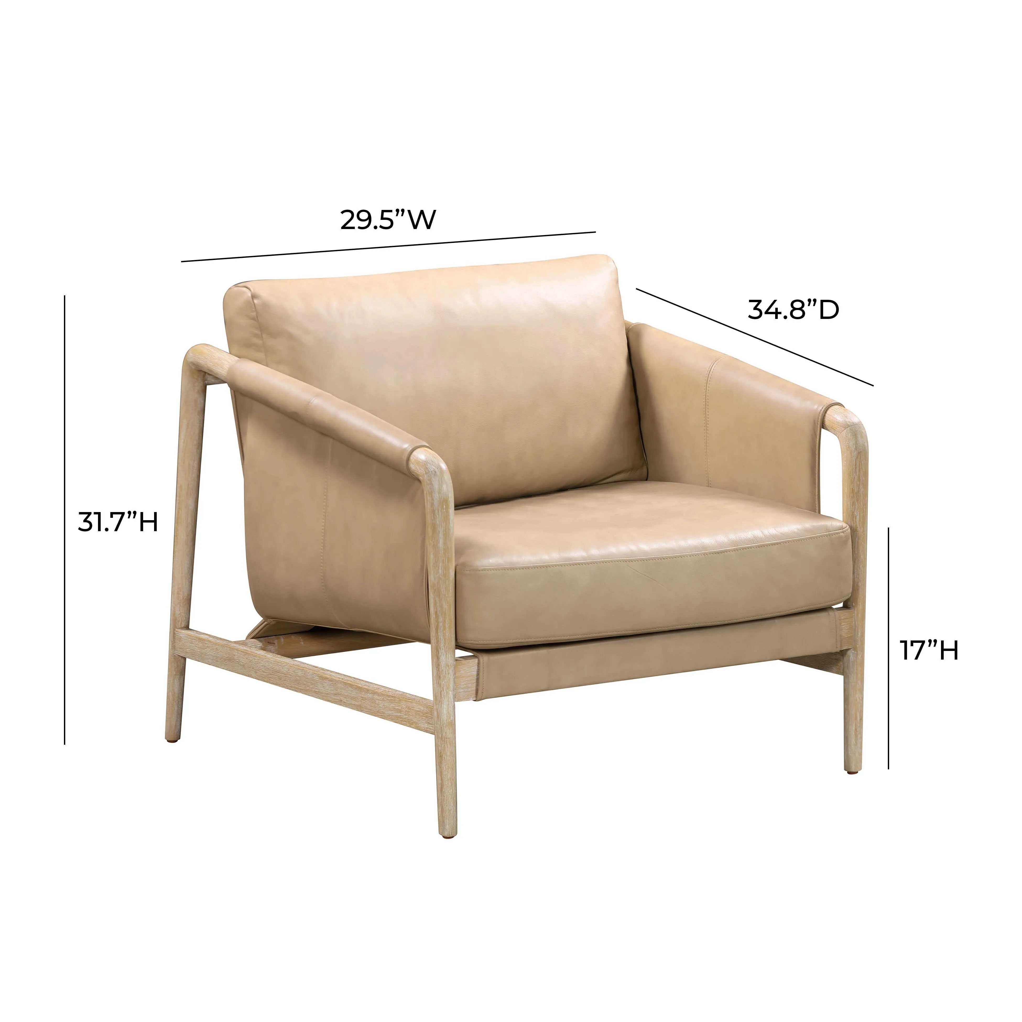 Chakka Tan Genuine Leather Accent Chair - Image 5