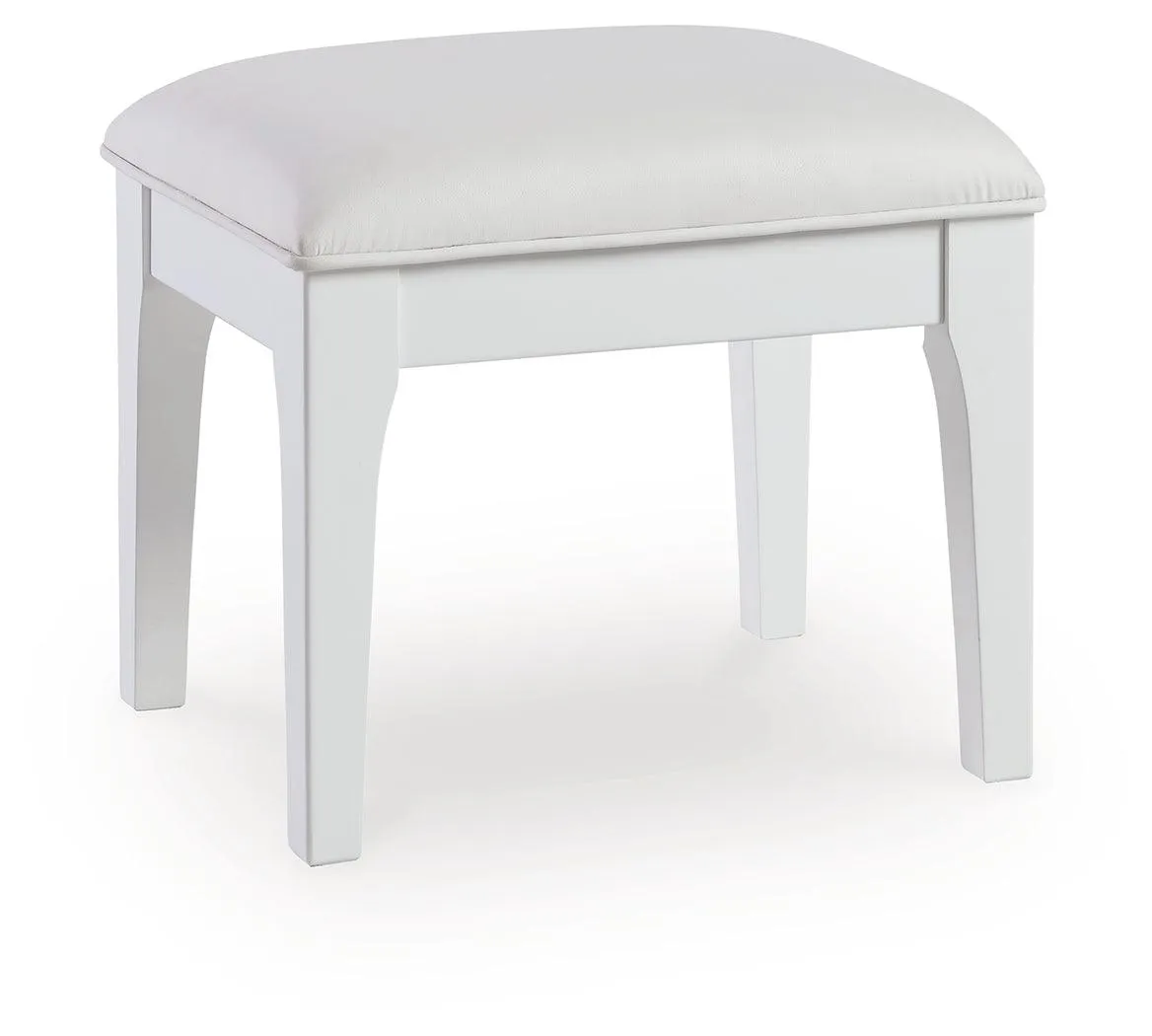 Chalanna White Vanity Stool - Image 3