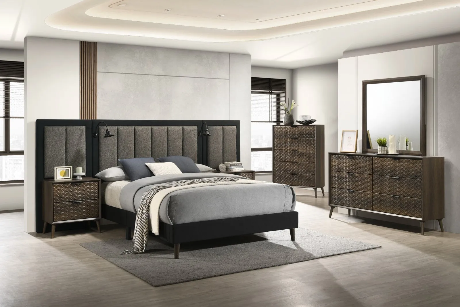 Chalfont Dark Brown King Panel Bed - Image 2