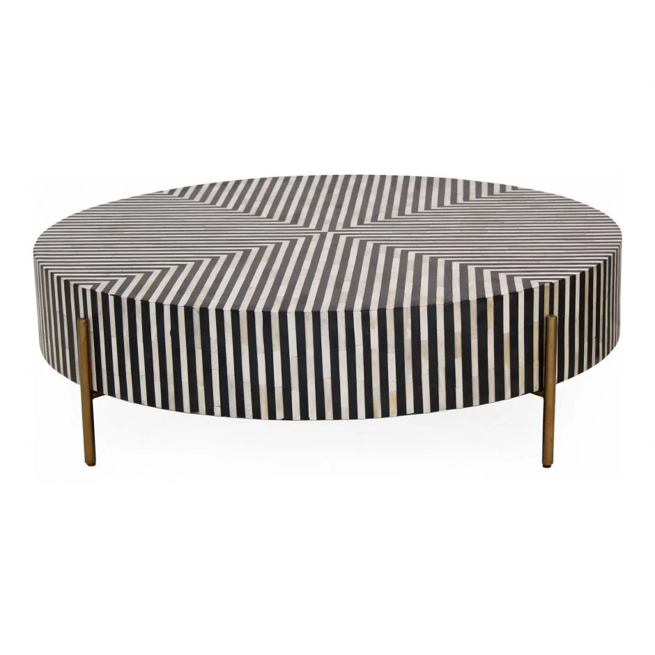 Chameau Large Coffee Table Black and White - Image 2