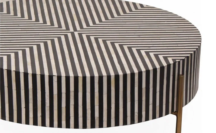 Chameau Small Coffee Table Black and White - Image 4
