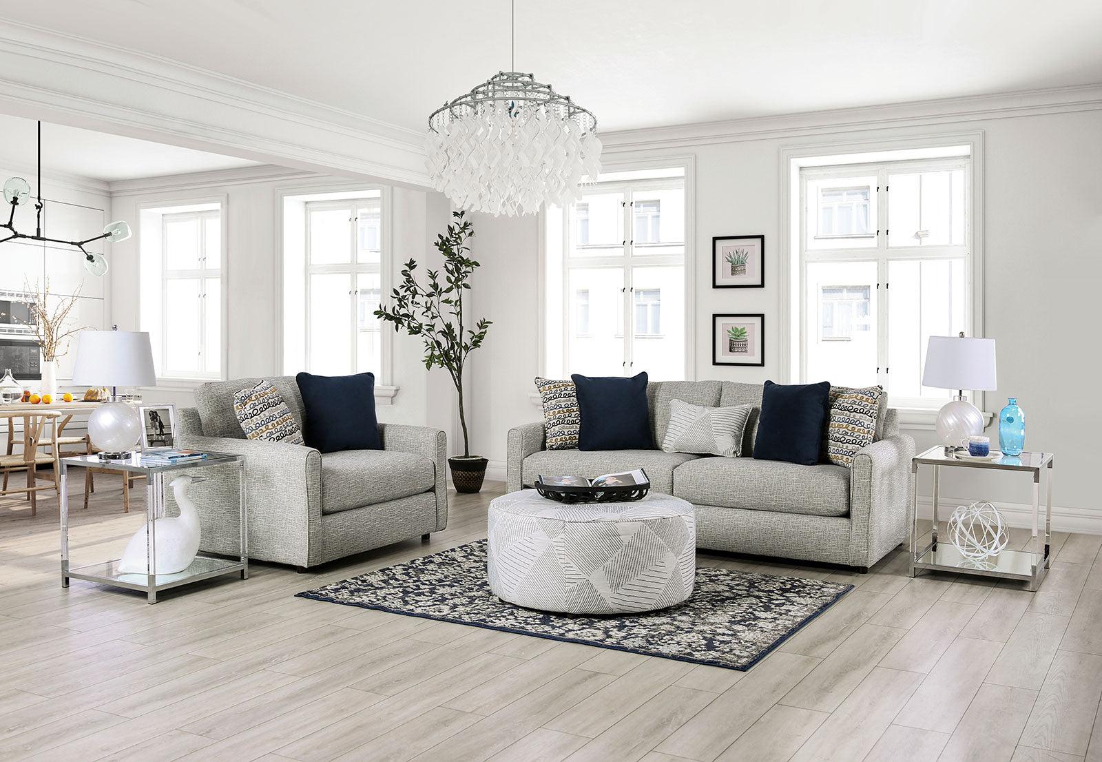 Chancery Gray/Navy Ottoman - Image 4