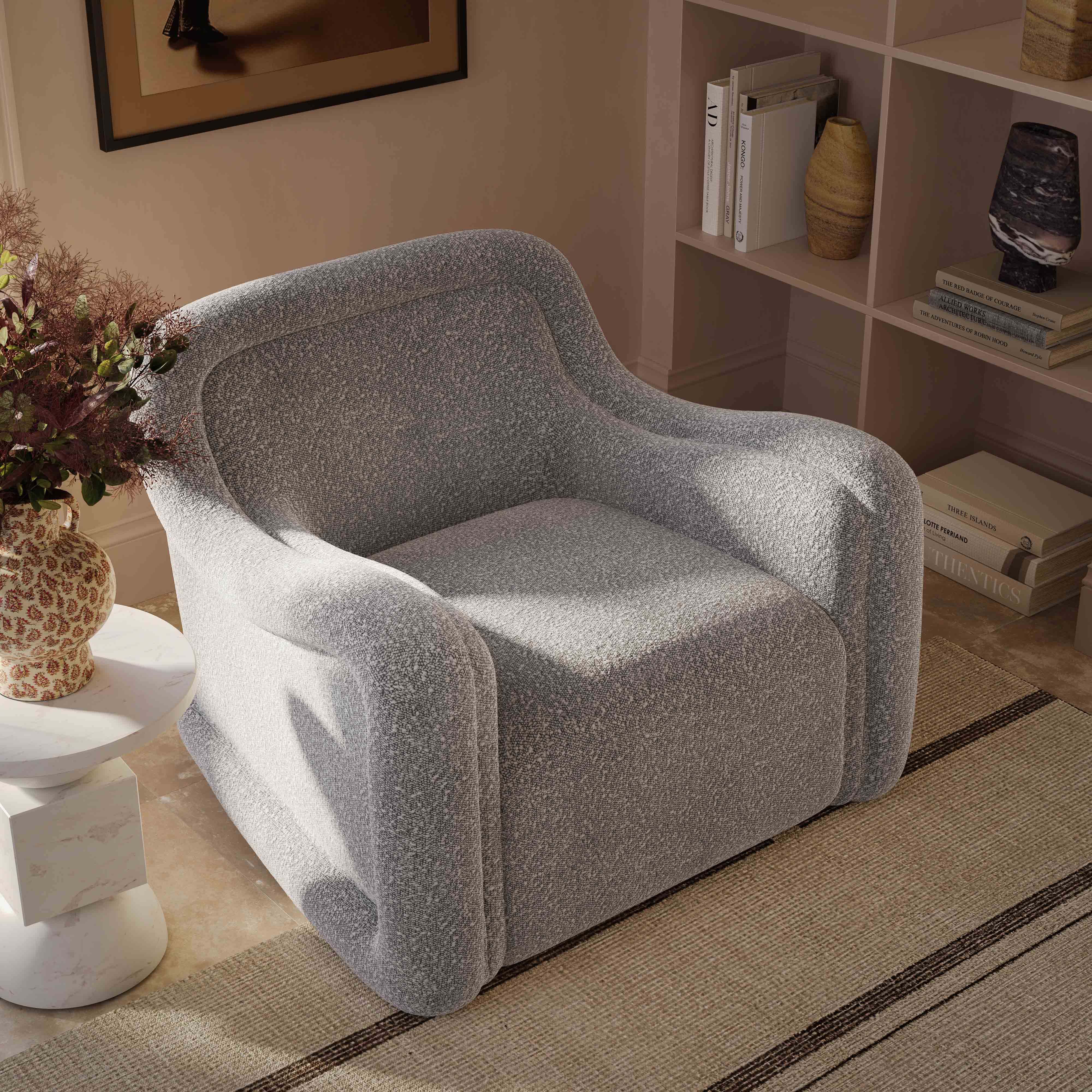 Charli Boucle Swivel Chair - Image 9
